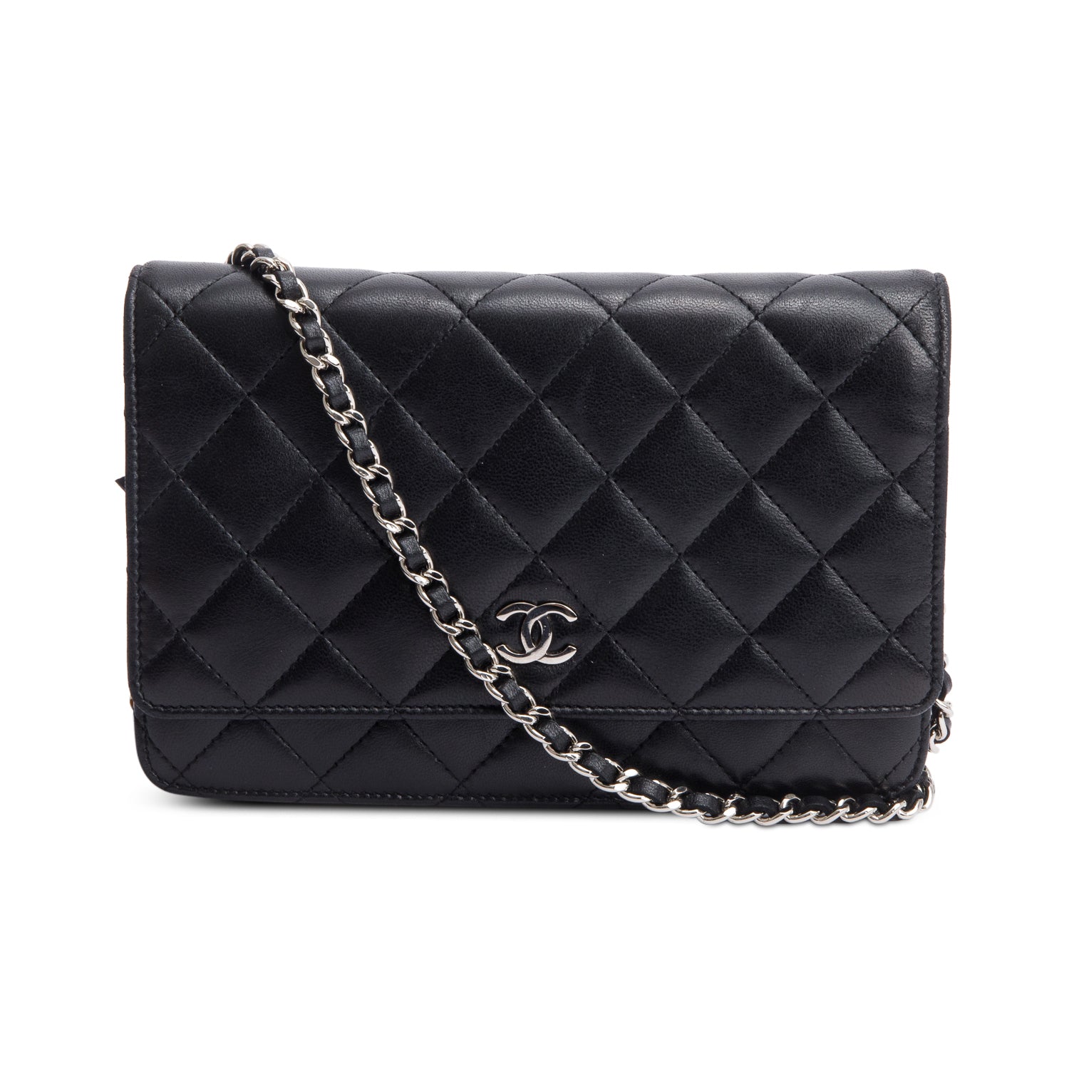 Chanel Quilted Classic on Leather Lambskin Black Wallet Case Authenticity Card