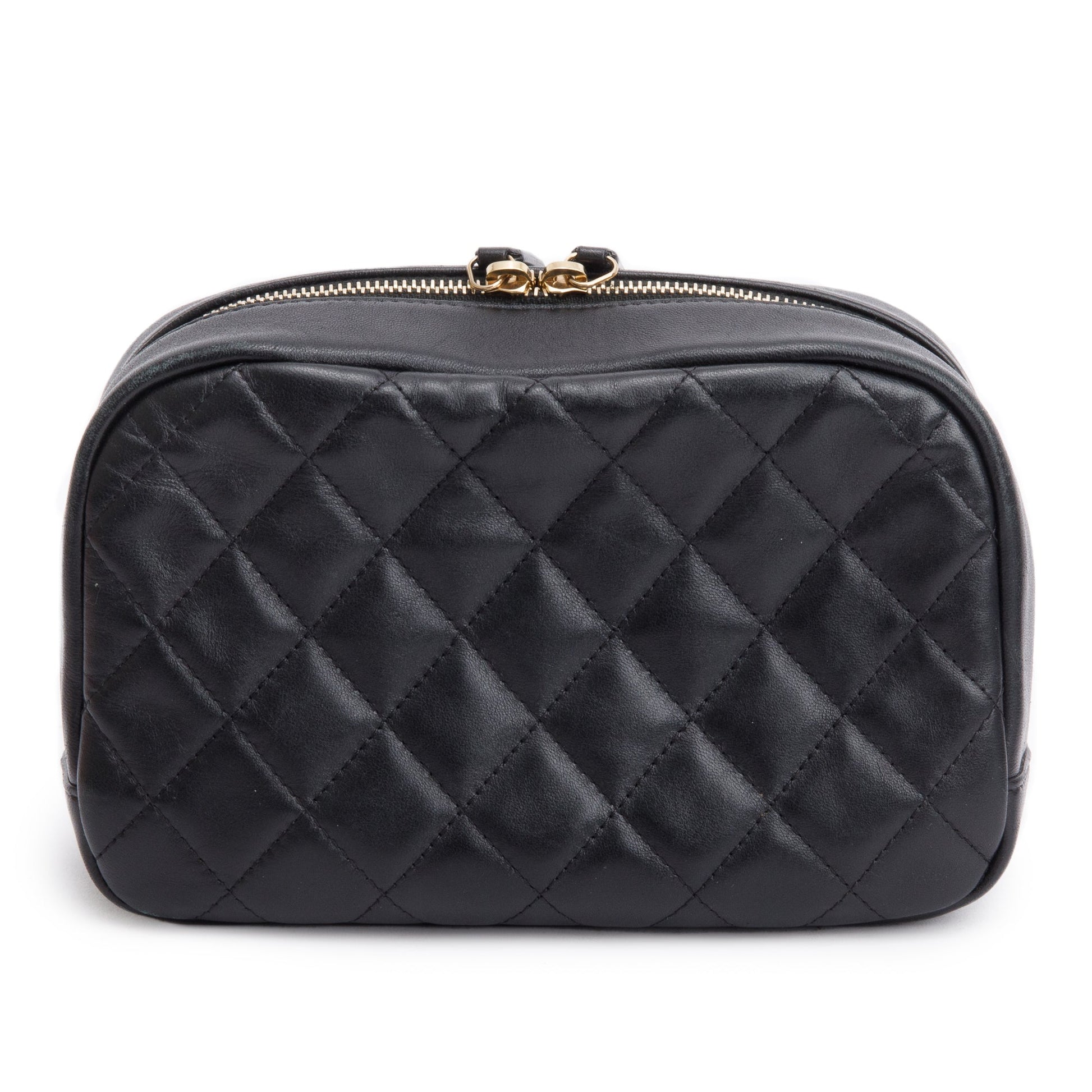 Chanel Quilted Classic Leather Lambskin Black Travel Bag