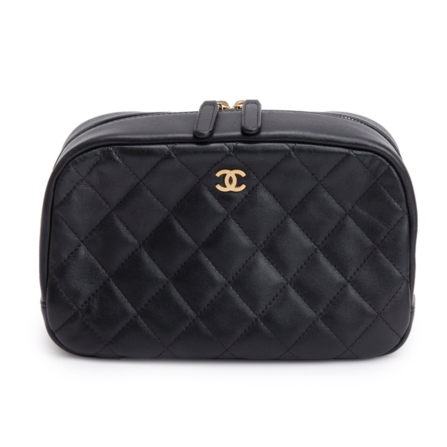 Chanel Quilted Classic Leather Lambskin Black Travel Bag