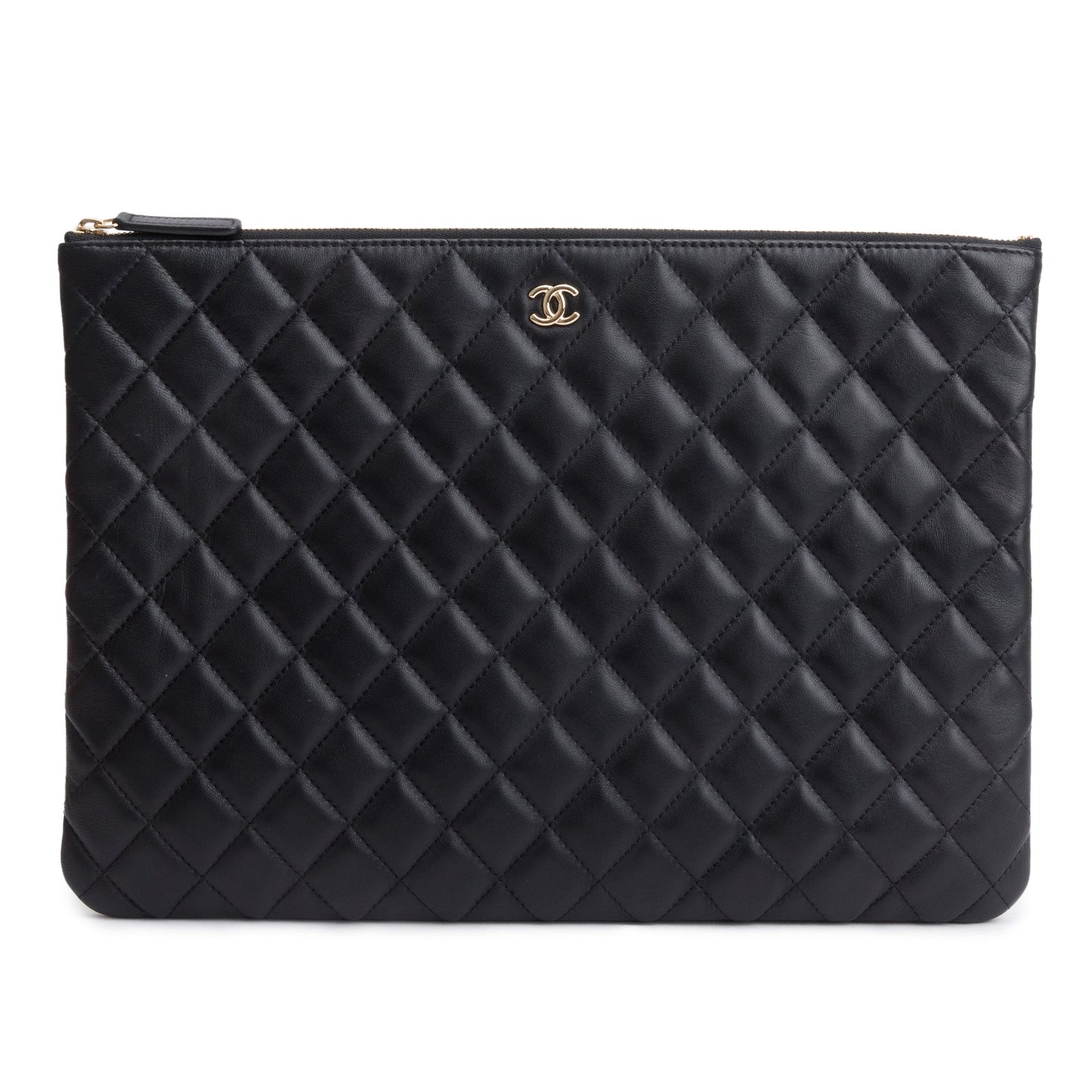 Chanel Quilted O Leather Lambskin Black Travel Bag Authenticity Card