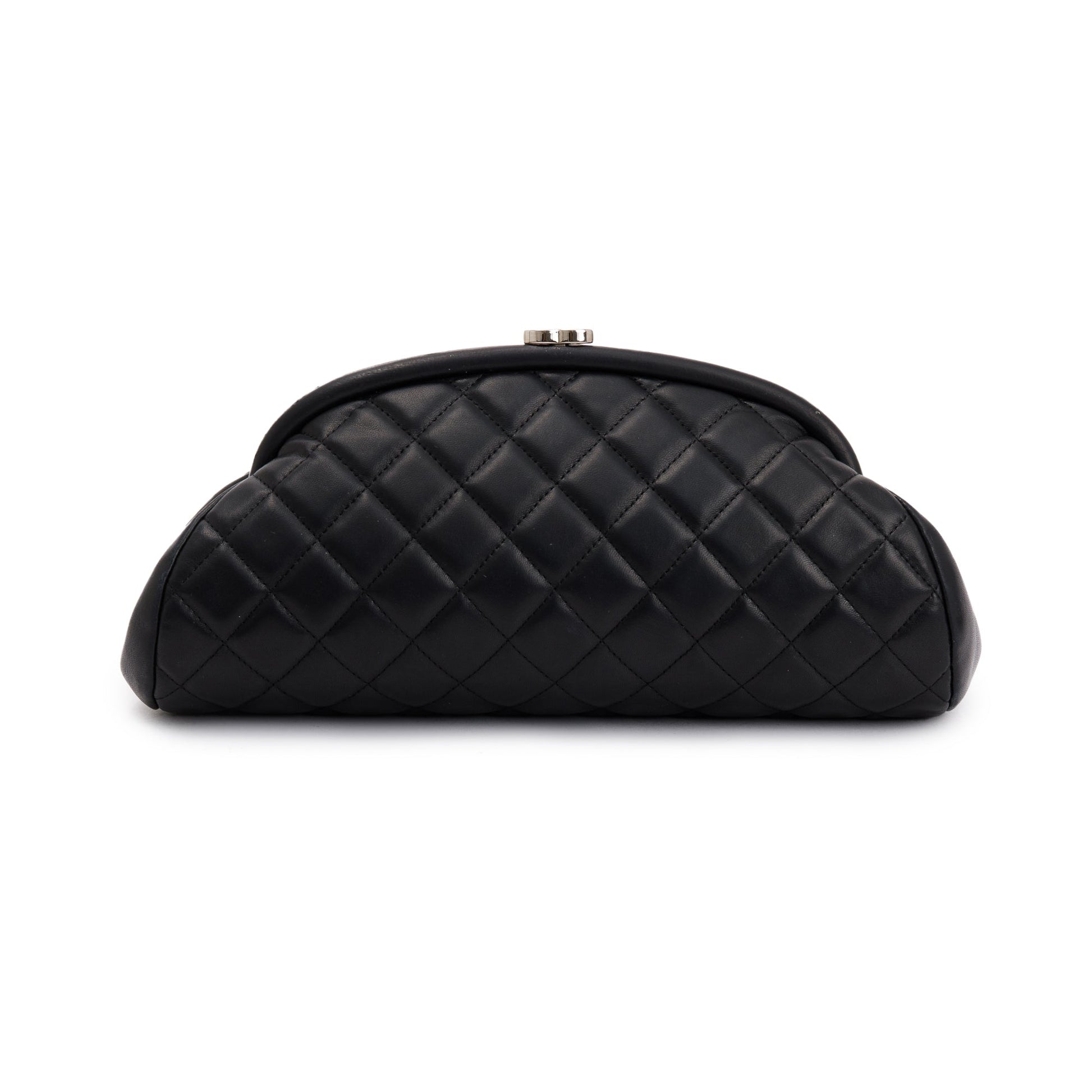 Chanel Quilted Timeless Frame Leather Lambskin Black Travel Bag