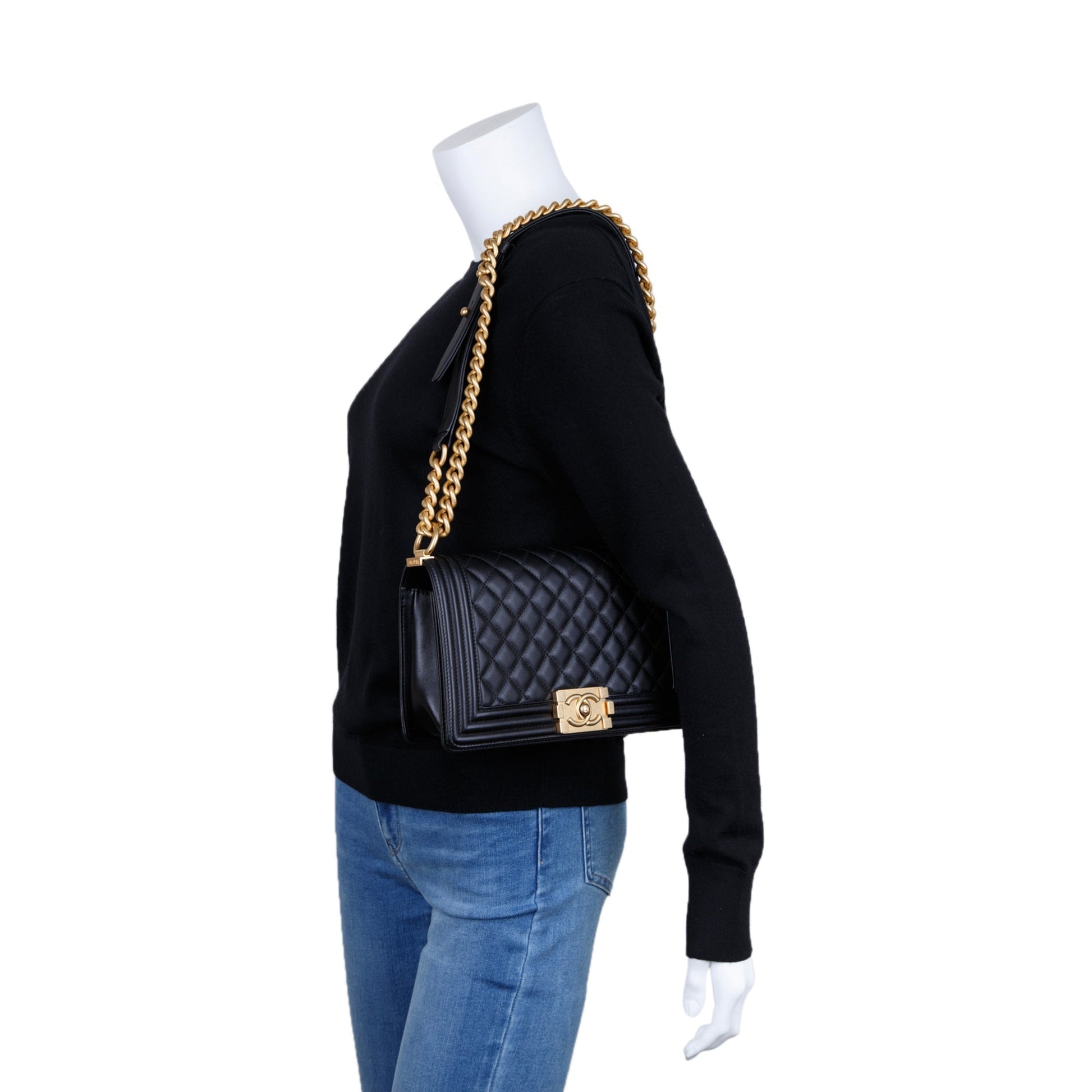 Chanel Quilted Boy Lambskin Black Travel Bag Authenticity Card