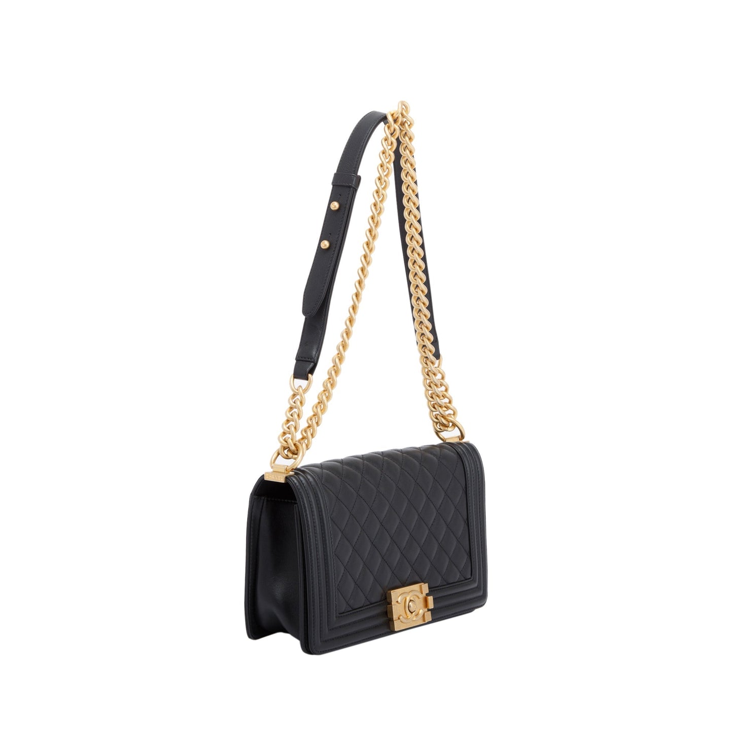 Chanel Quilted Boy Lambskin Black Travel Bag Authenticity Card