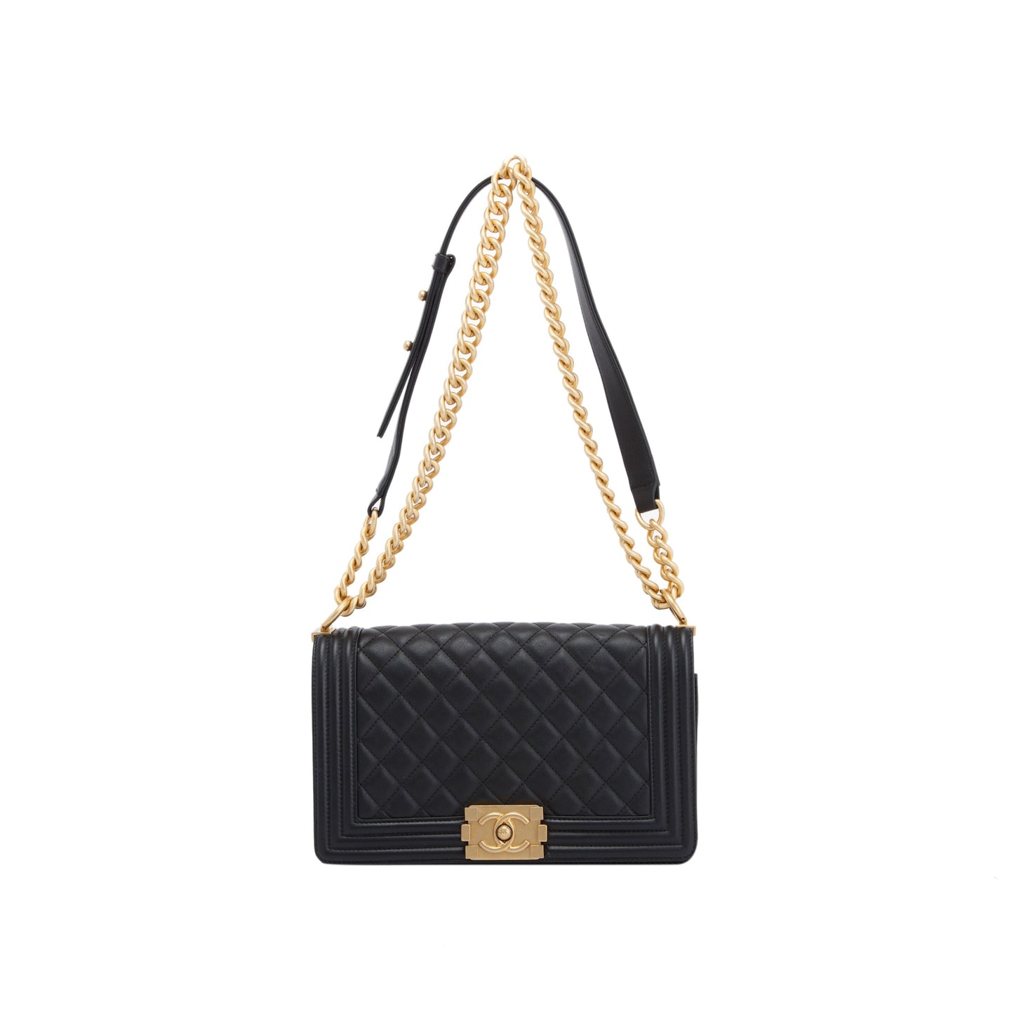 Chanel Quilted Boy Lambskin Black Travel Bag Authenticity Card