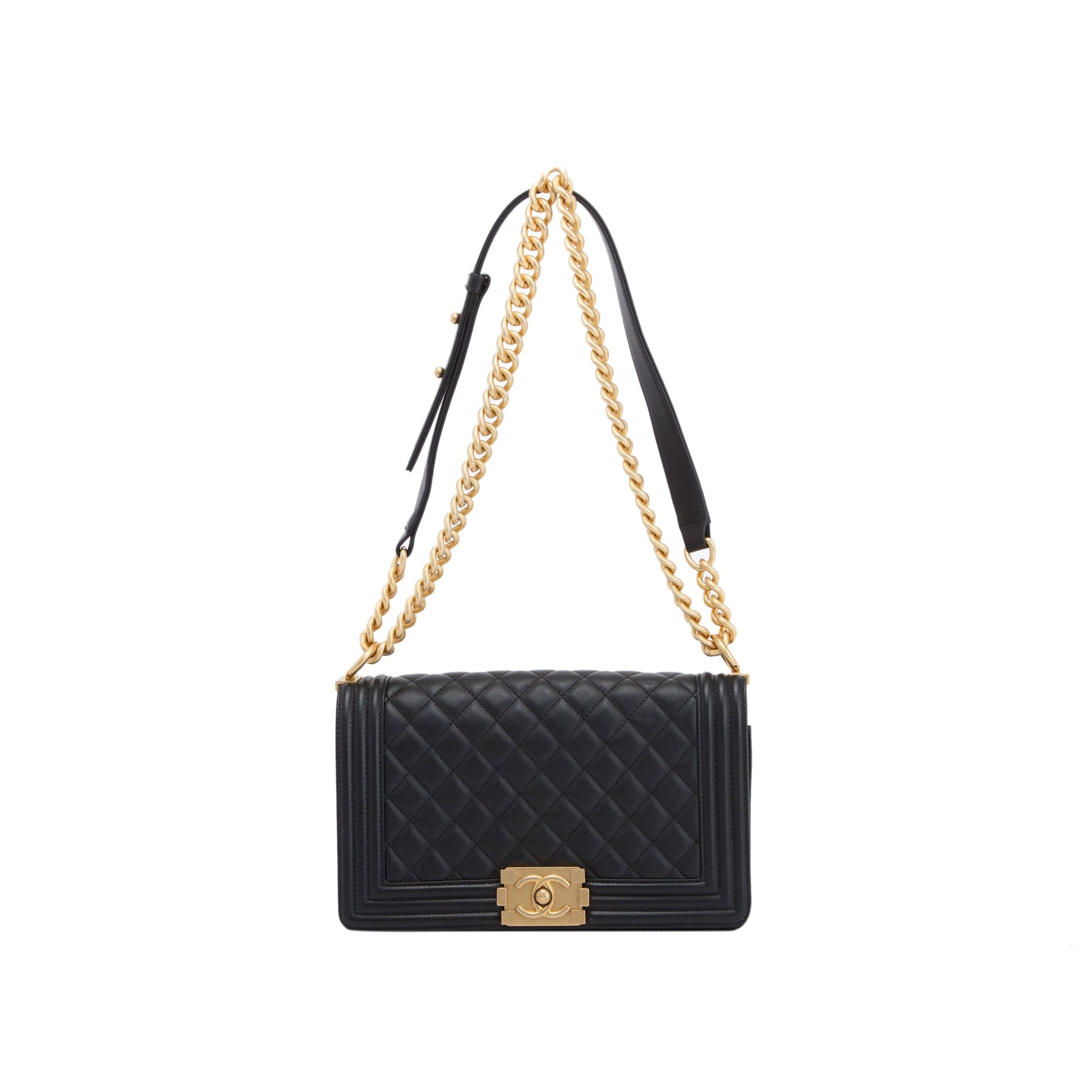 Chanel Quilted Boy Lambskin Black Travel Bag Authenticity Card