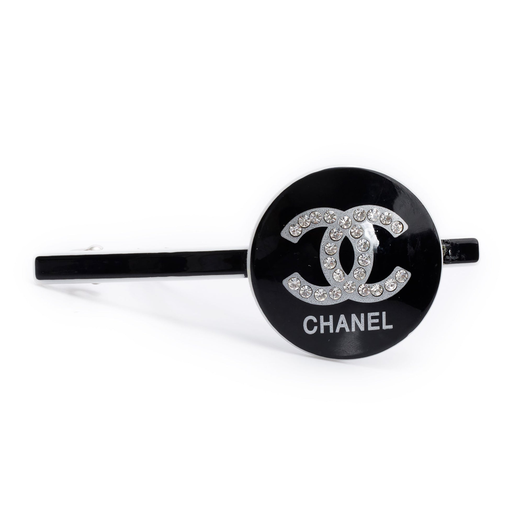 Chanel Resin Strass CC Logo Hair Black Travel Bag