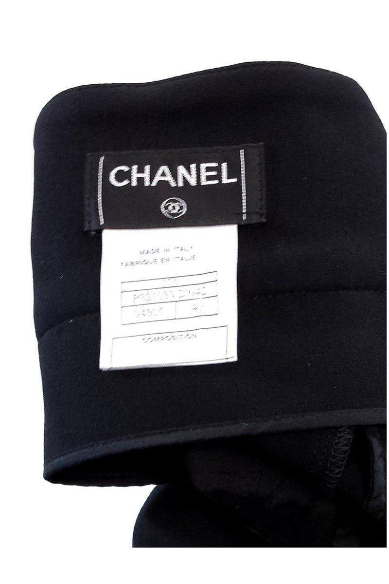 Chanel - Black Silk A-Line Skirt Sz