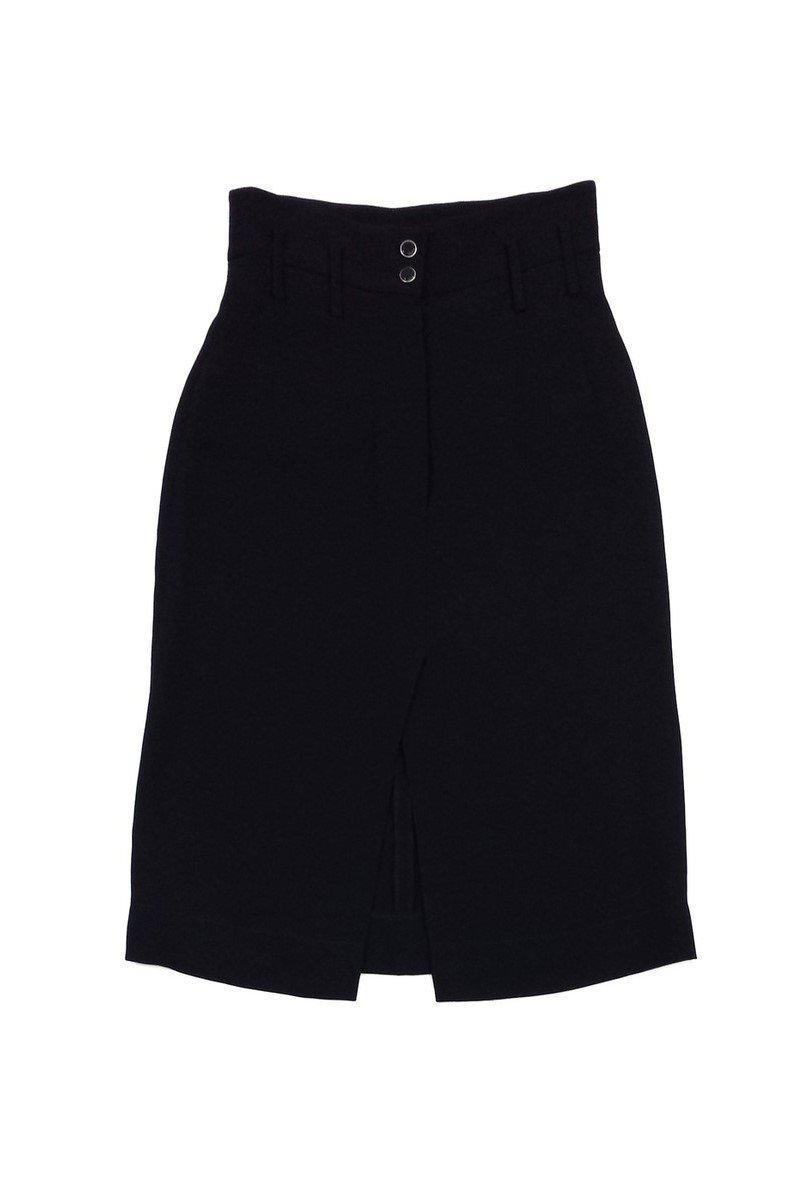 Chanel - Black Silk A-Line Skirt Sz