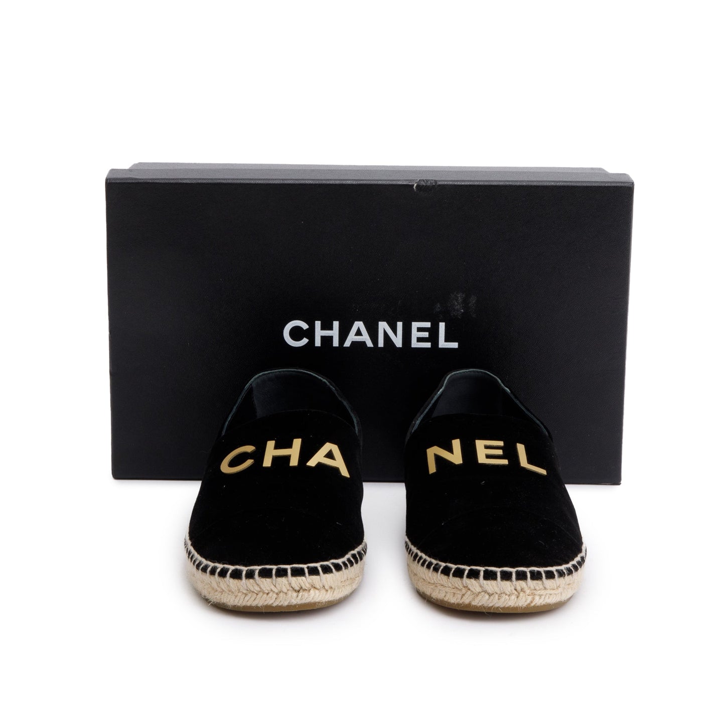 Louis Vuitton Chanel Velvet Graphic Logo Espadrilles Black Travel Bag