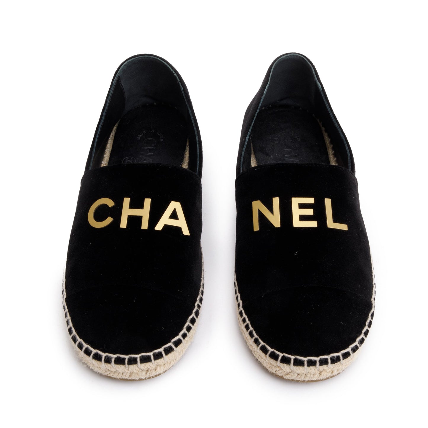 Louis Vuitton Chanel Velvet Graphic Logo Espadrilles Black Travel Bag