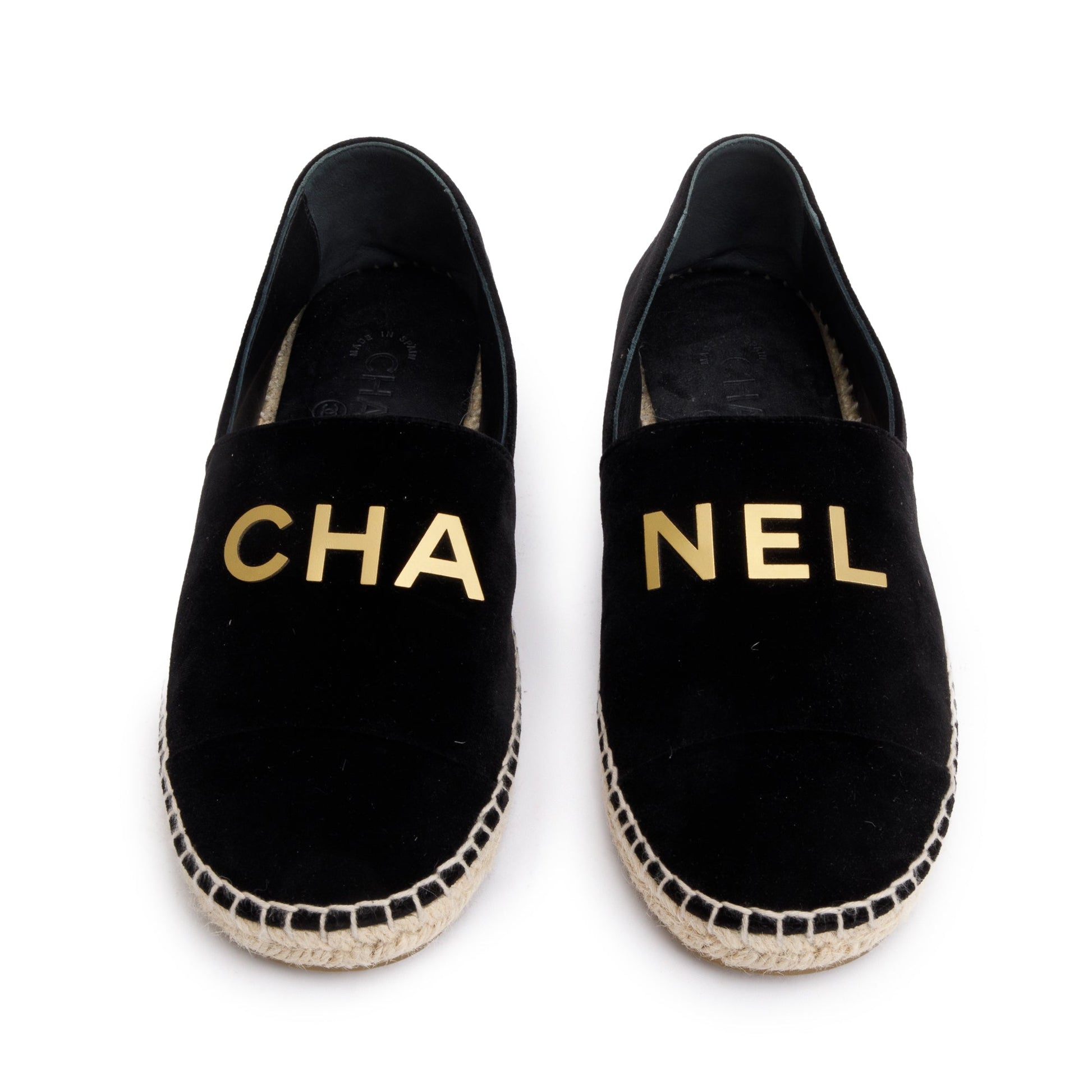 Louis Vuitton Chanel Velvet Graphic Logo Espadrilles Black Travel Bag