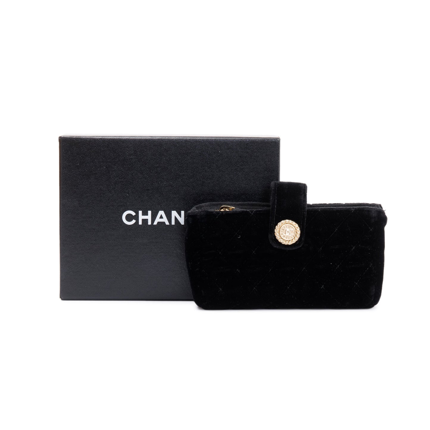 Louis Vuitton Chanel Velvet O-Phone Holder Black Travel Bag