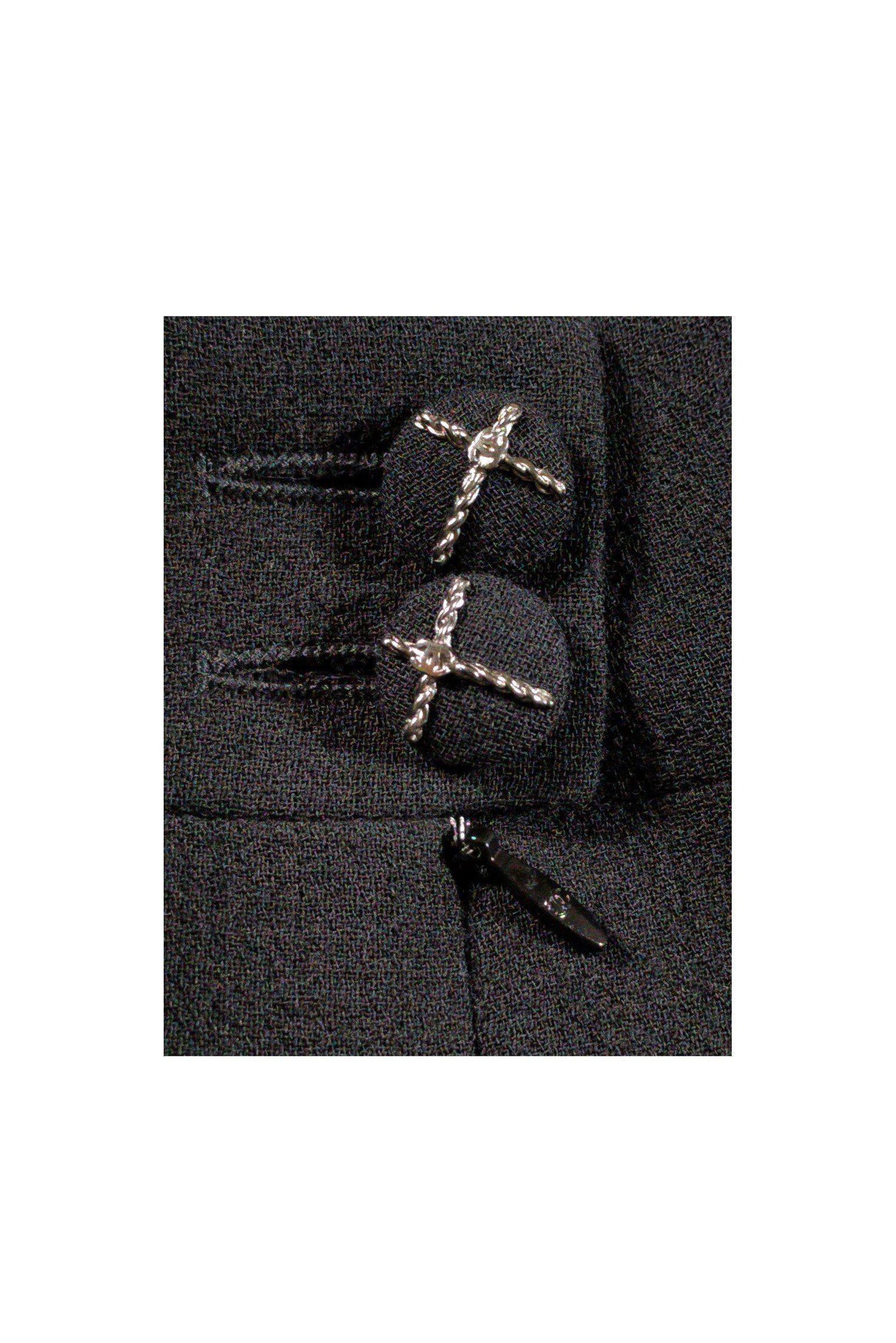 Chanel - Black Wool Pencil Skirt Sz