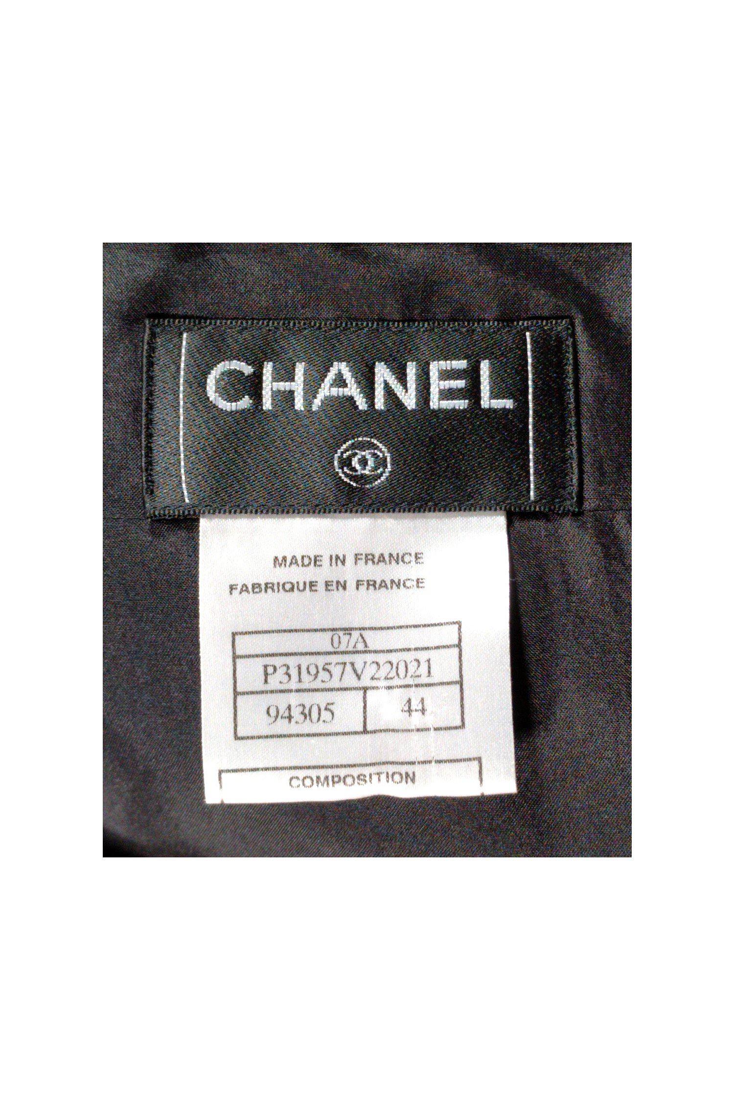 Chanel - Black Wool Pencil Skirt Sz