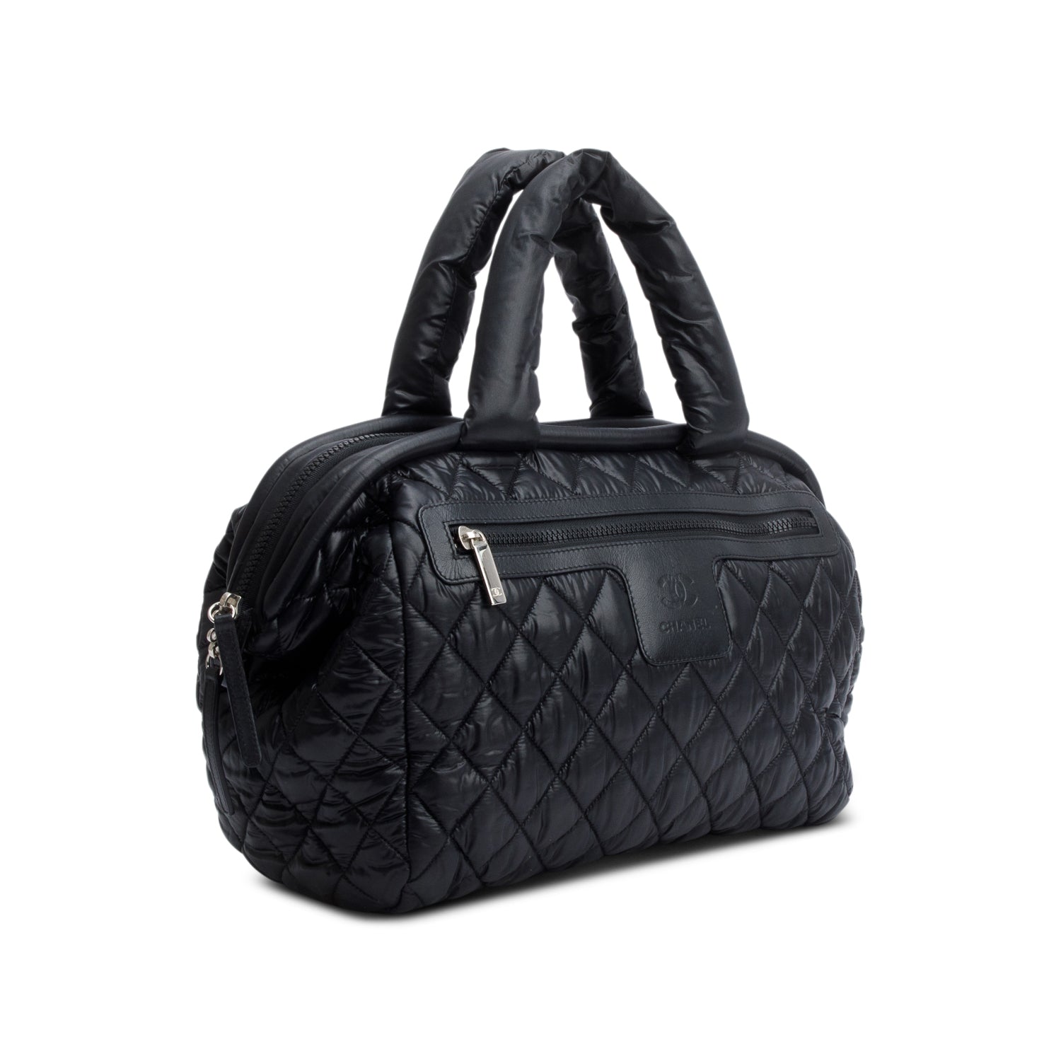 Chanel Burgundy Quilted Nylon Coco Cocoon Black Travel Bag