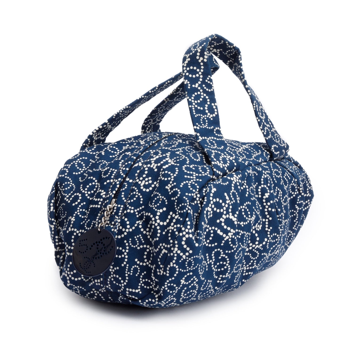 Chanel CC Logo Bowler Canvas Blue Travel Bag