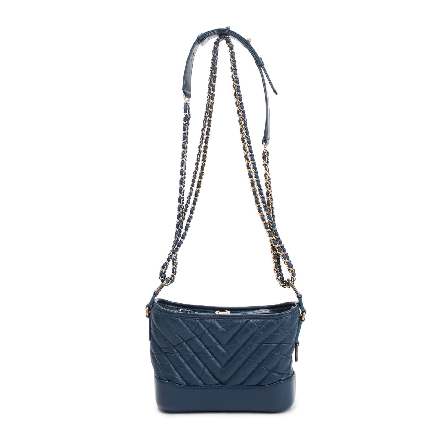 Chanel Gabrielle Hobo Leather Calfskin Blue Travel Bag