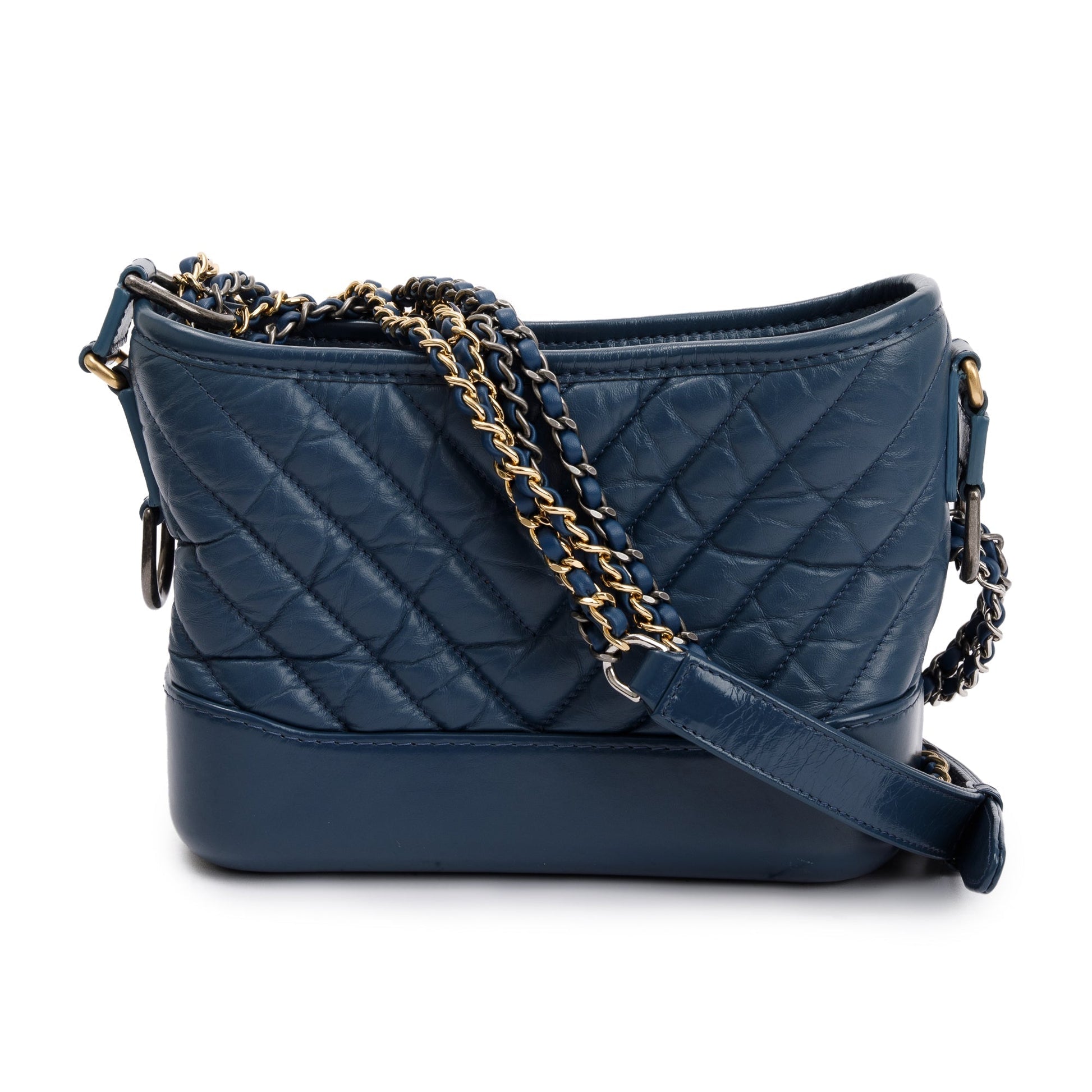 Chanel Gabrielle Hobo Leather Calfskin Blue Travel Bag