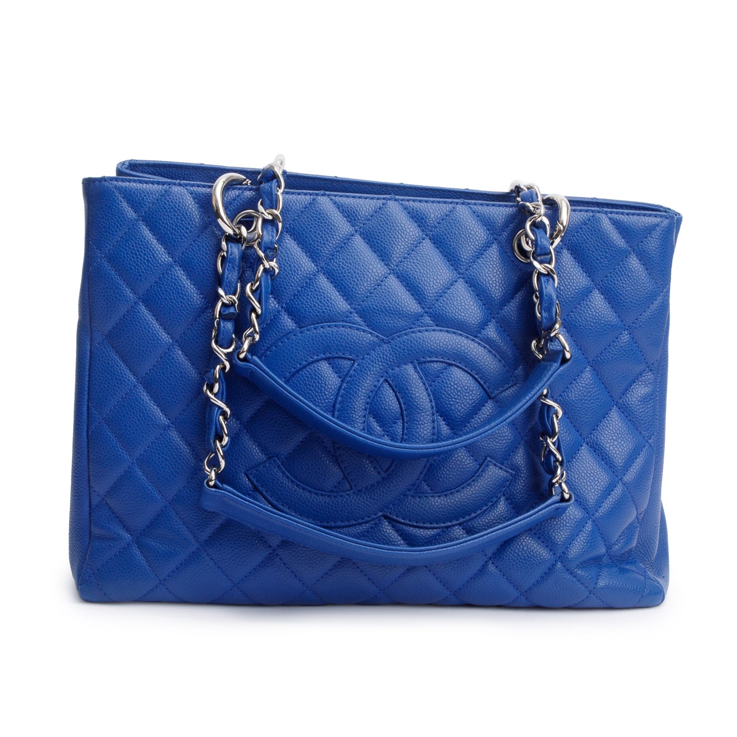 Chanel Caviar Grand Shopping GST Leather Blue Travel Bag
