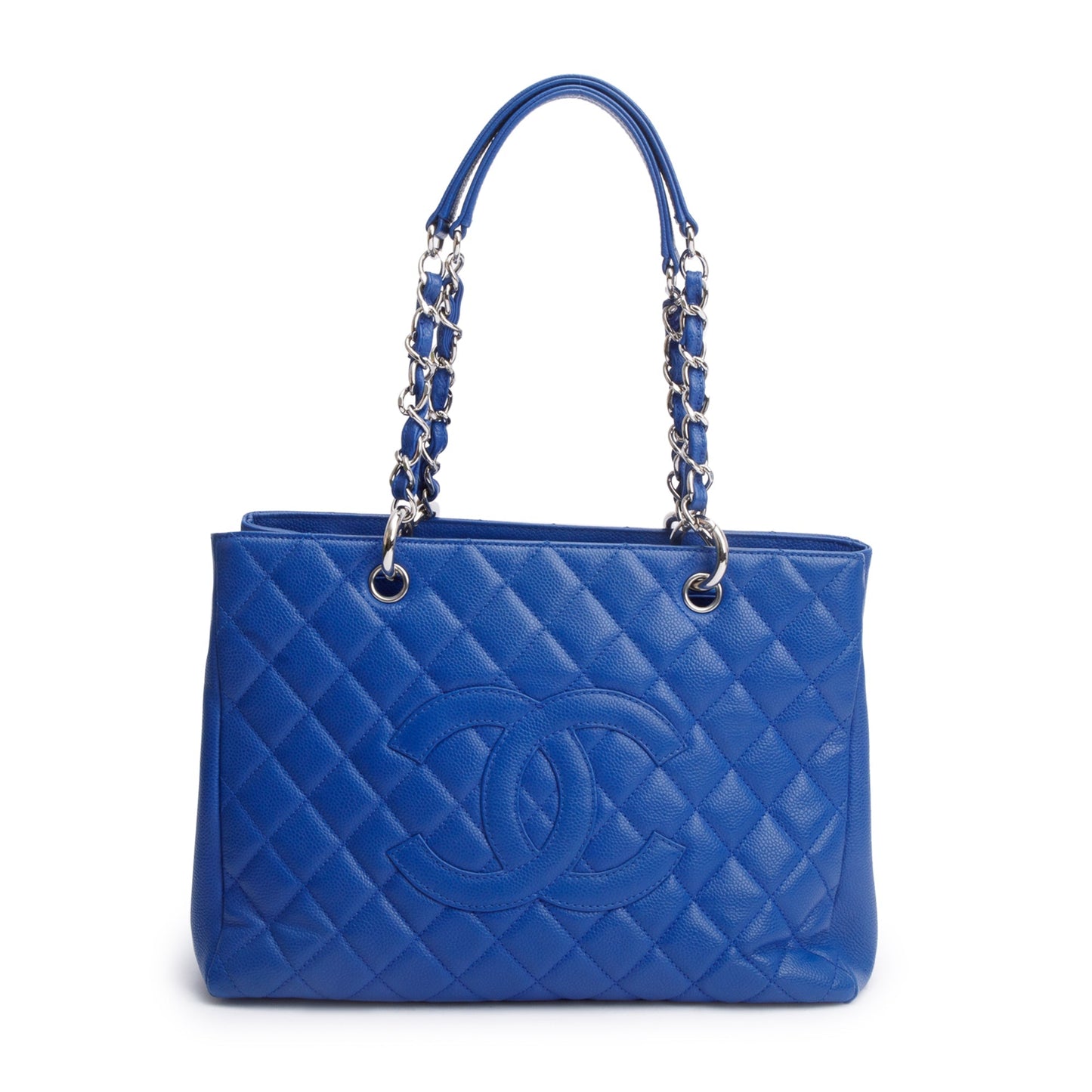 Chanel Caviar Grand Shopping GST Leather Blue Travel Bag