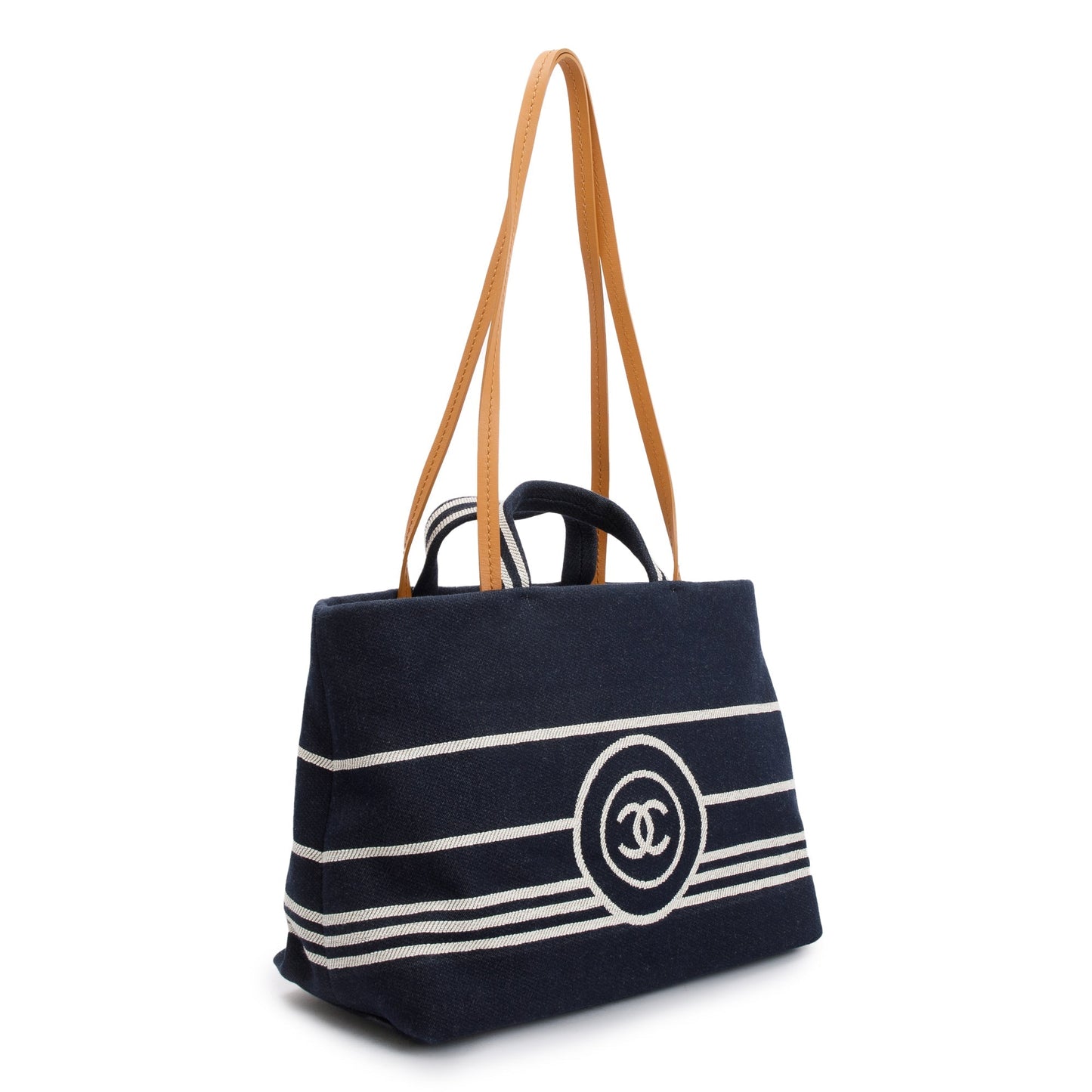 Chanel Denim CC Shopping Blue Travel Bag