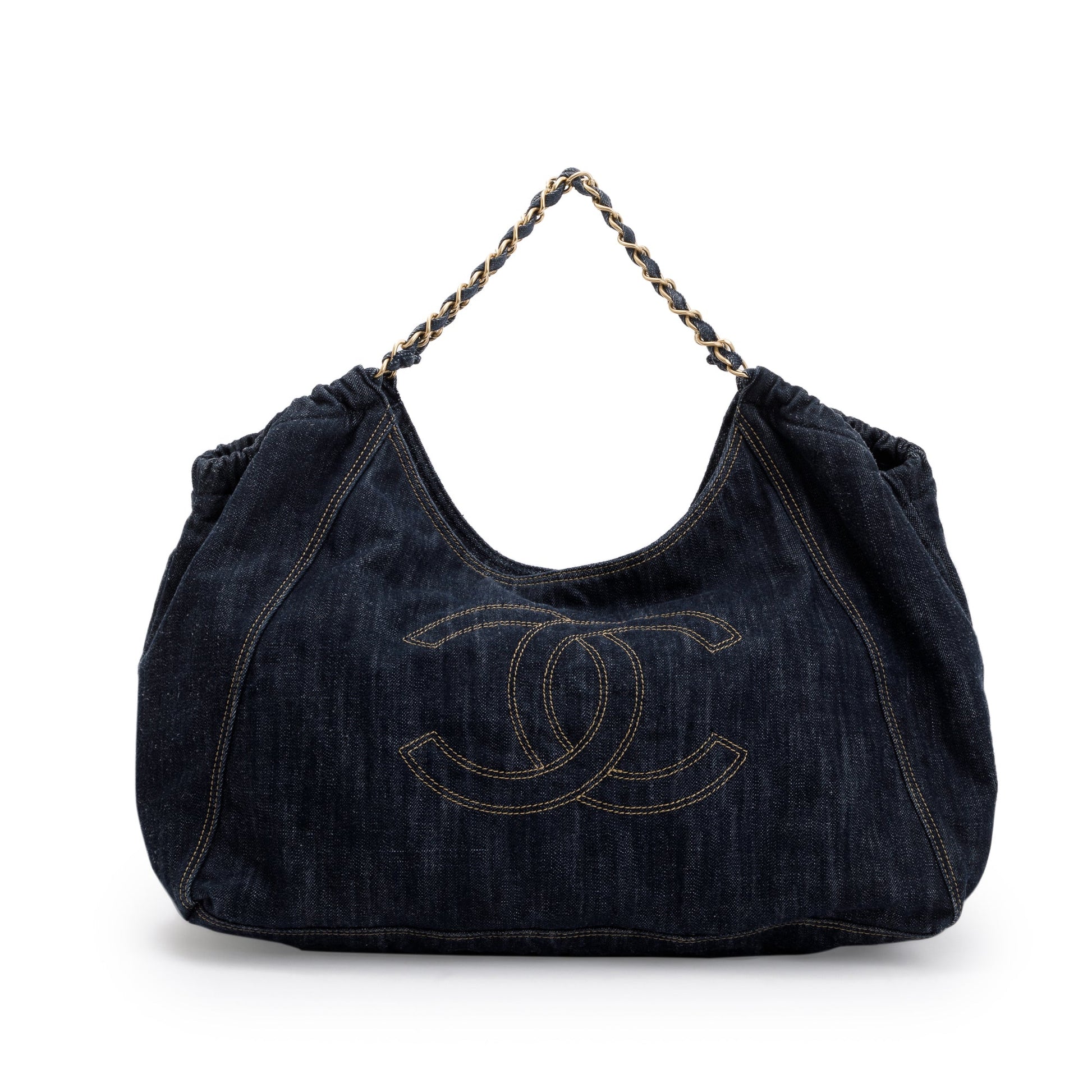 Chanel Denim XL Coco Cabas Blue Travel Bag