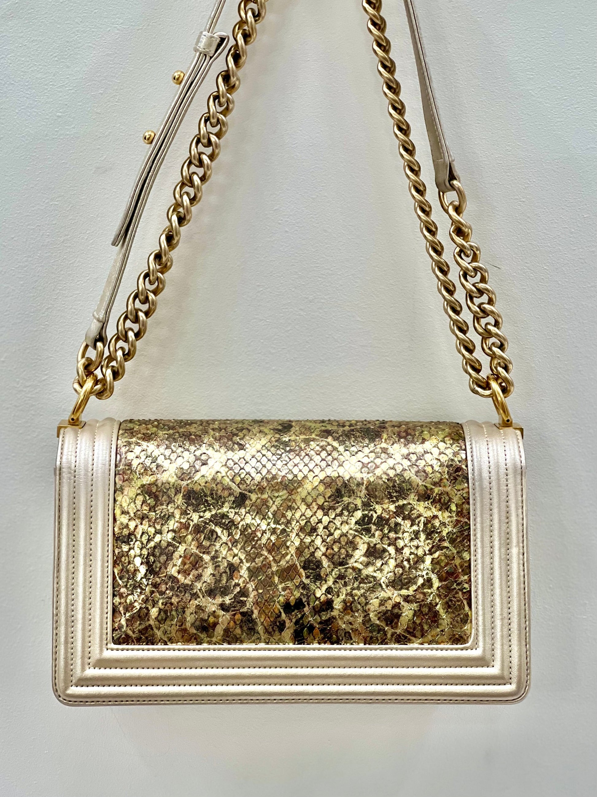 Chanel Boy Gold Shoulder Bag