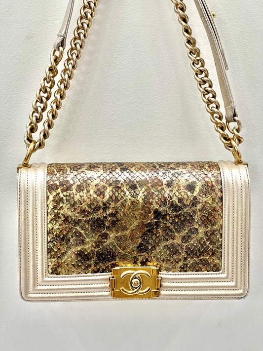 Chanel Boy Gold Shoulder Bag