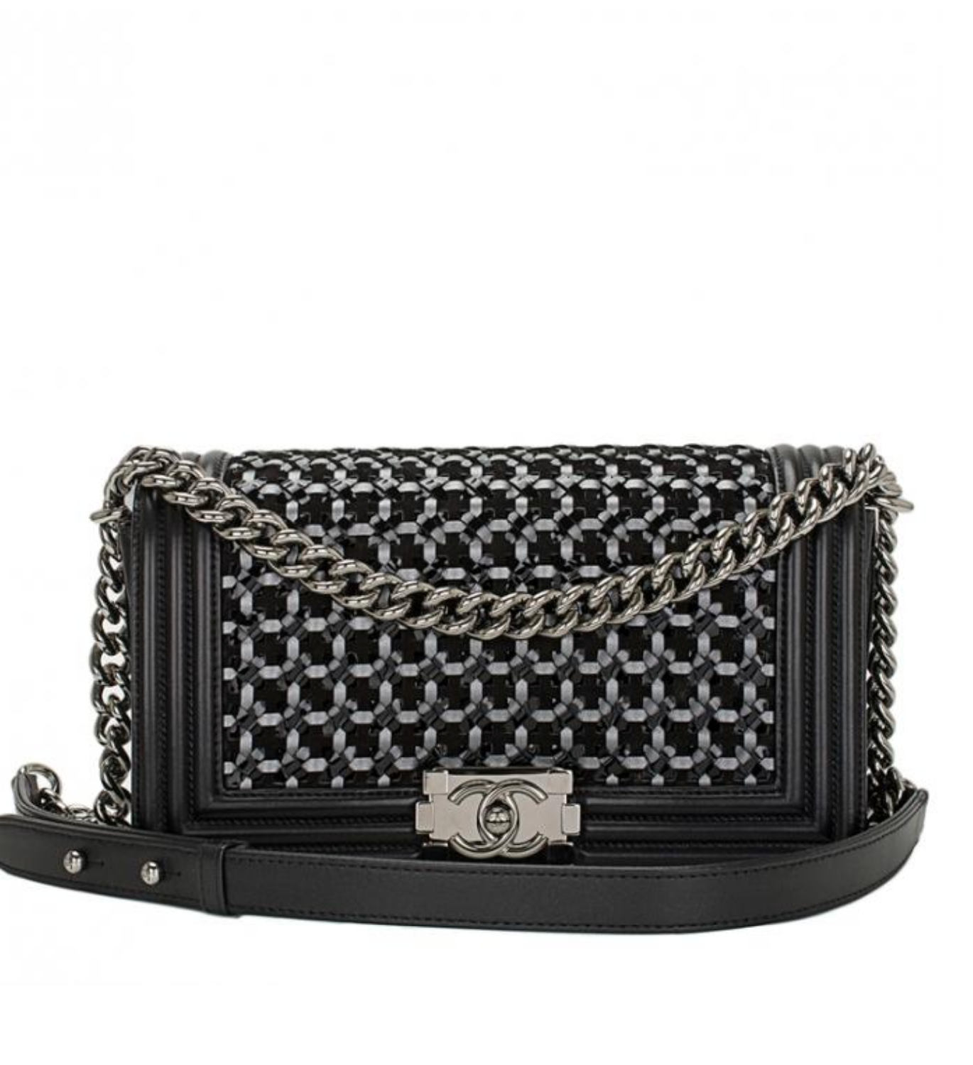 Chanel BRAIDED BOY LAMBSKIN FLAP Shoulder Bag