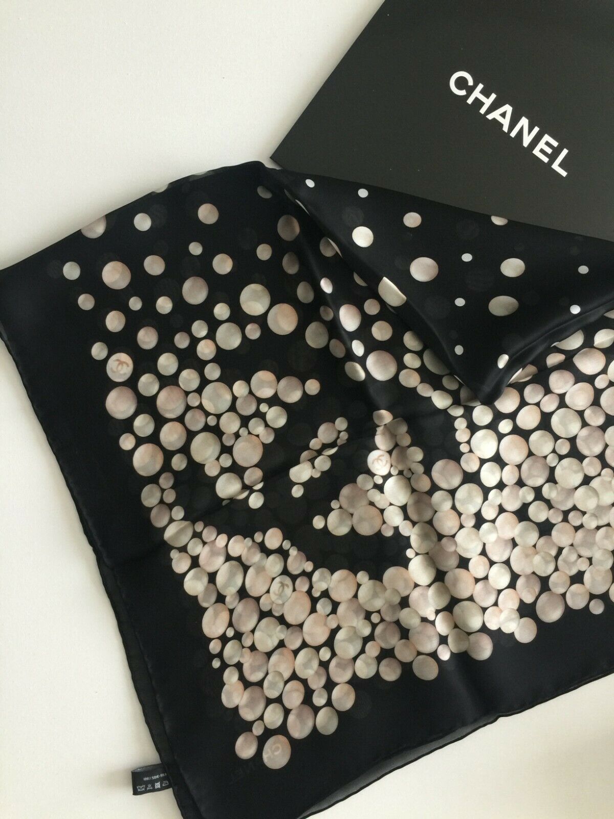 Chanel Bubbles Geometric Print Silk Scarf Bag