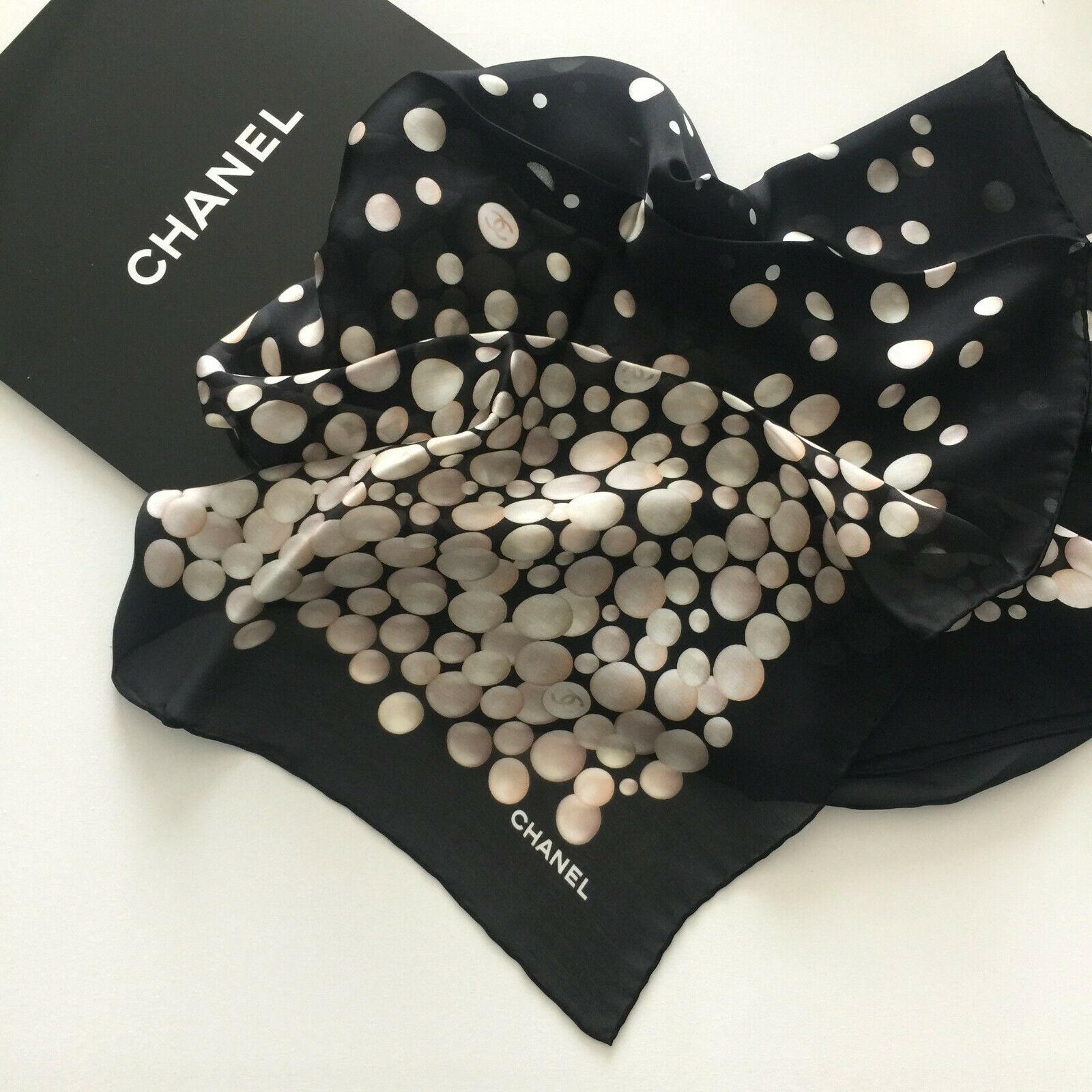 Chanel Bubbles Geometric Print Silk Scarf Bag