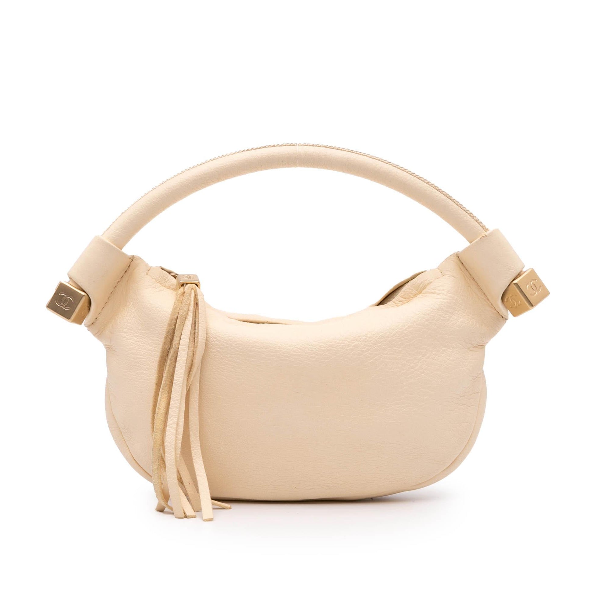 Chanel CC Calfskin Tassel Hobo Shoulder Bag