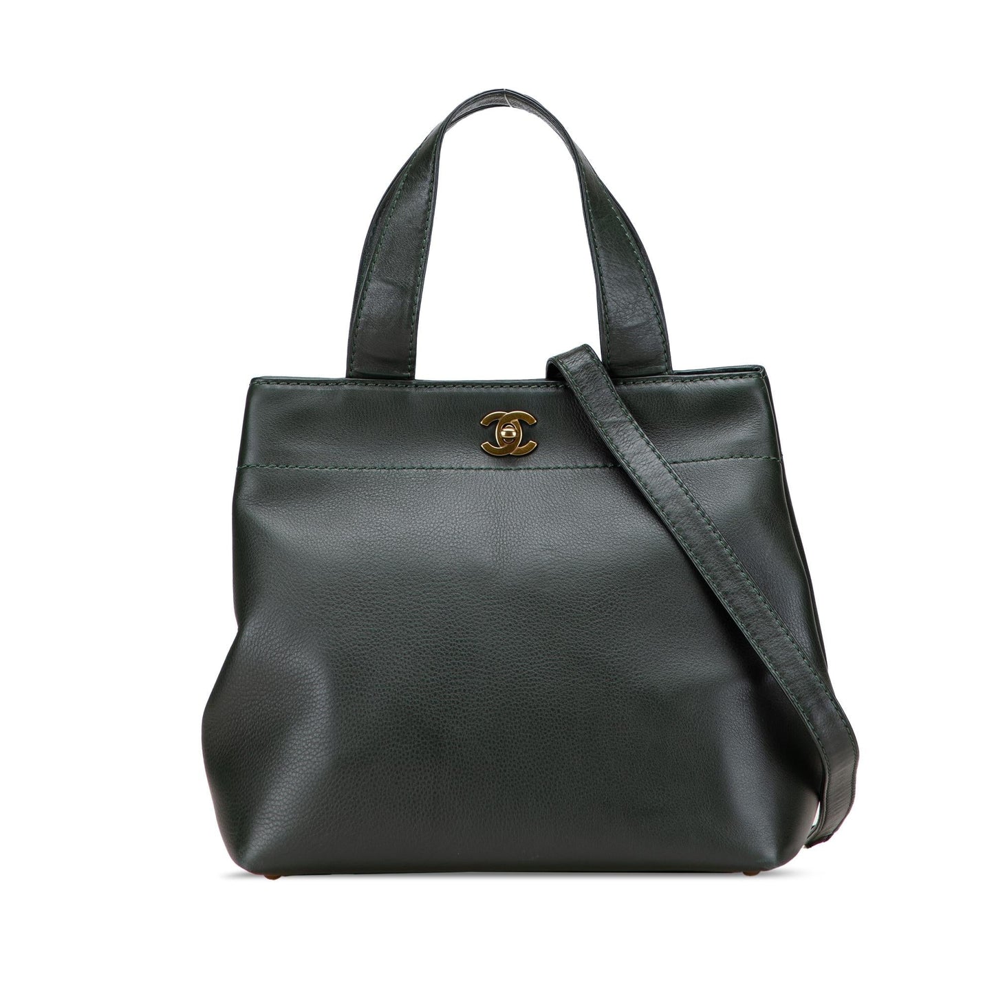 Chanel CC Calfskin Turnlock Tote Bag