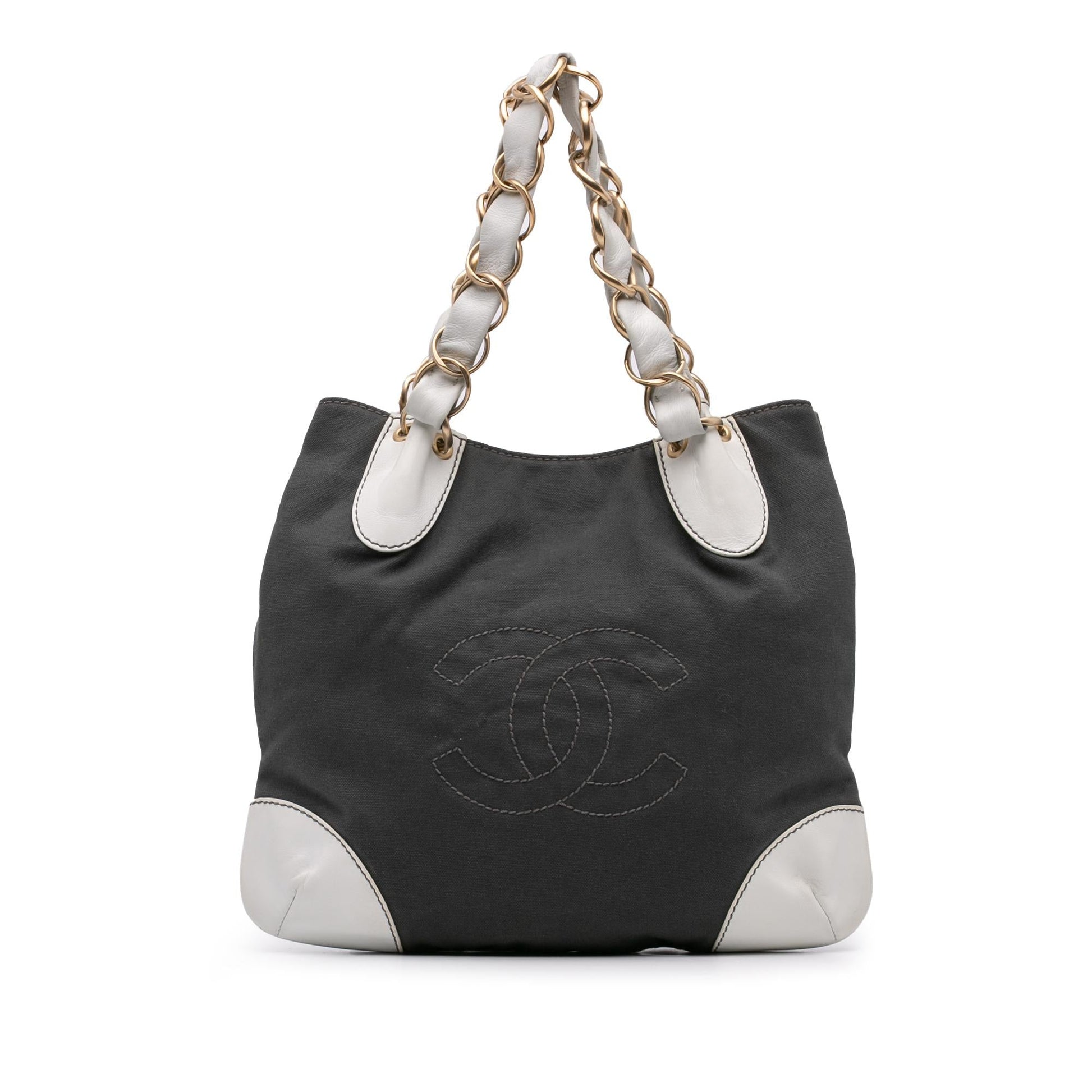 Chanel CC Olsen Canvas Tote Bag