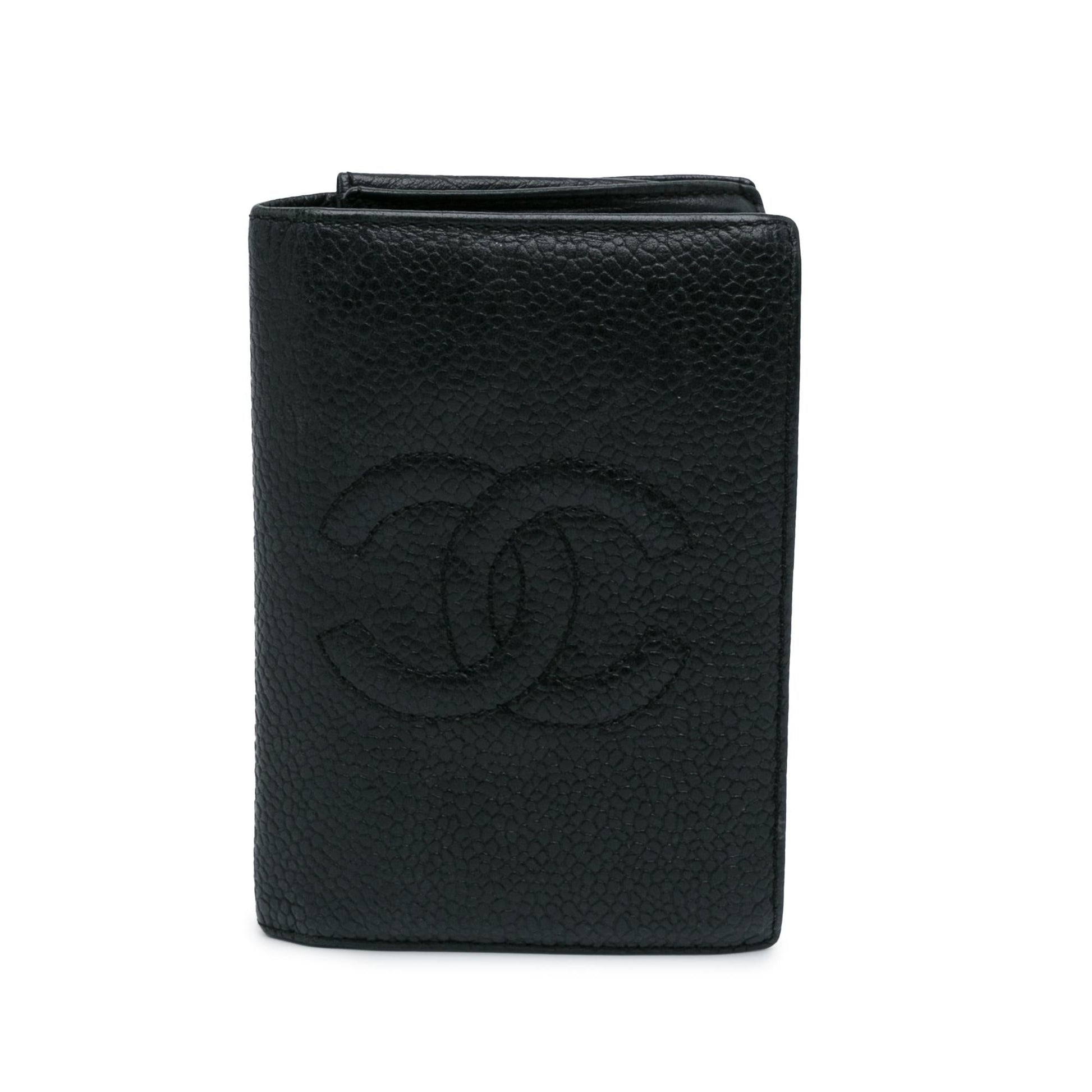 Chanel CC Caviar Bi Fold Card Holder Wallet Case
