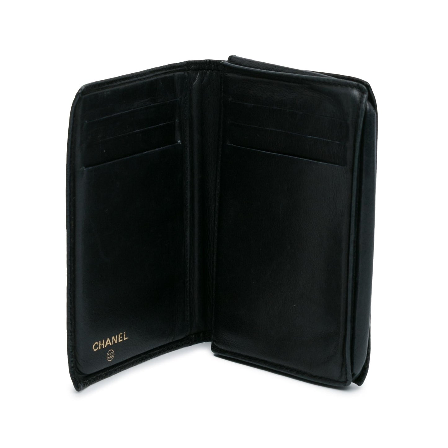Chanel CC Caviar Bi Fold Card Holder Wallet Case
