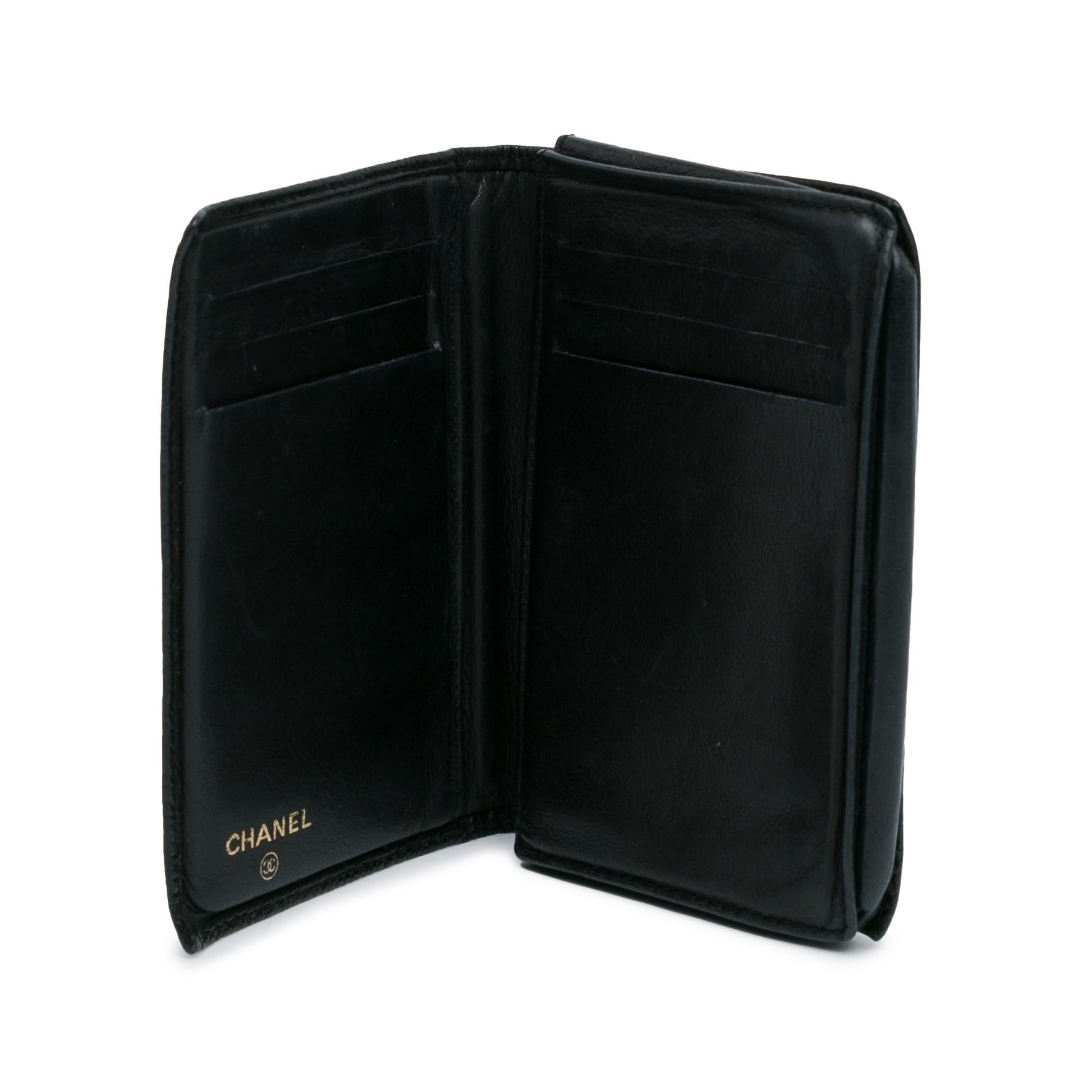 Chanel CC Caviar Bi Fold Card Holder Wallet Case