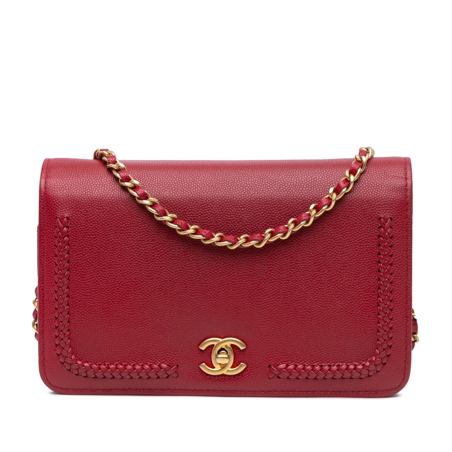 Chanel CC Caviar Braided Trim On SHG-F9vaqu Wallet Case