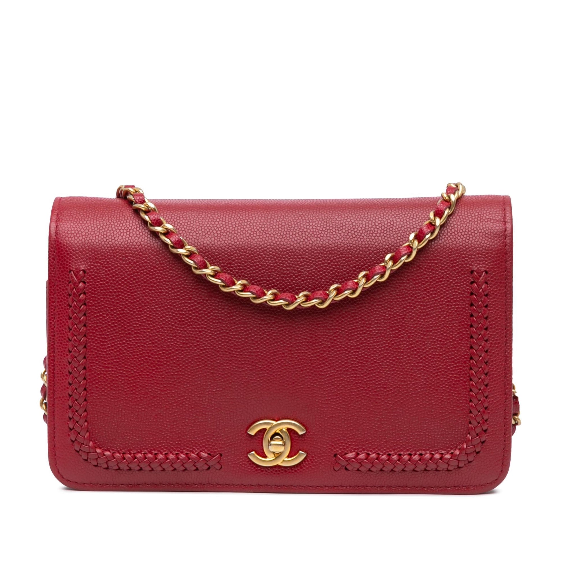 Chanel CC Caviar Braided Trim On SHG-F9vaqu Wallet Case