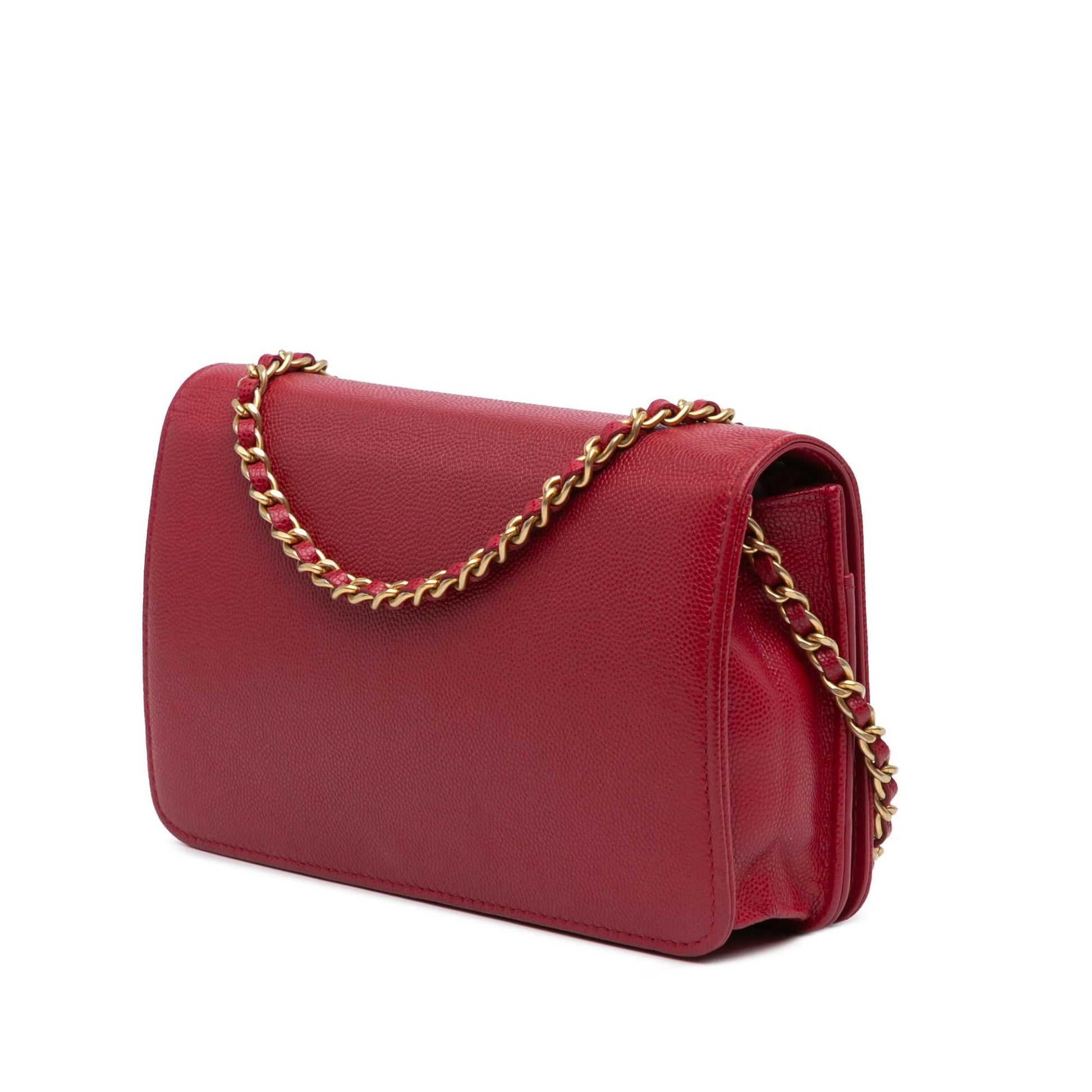 Chanel CC Caviar Braided Trim On SHG-F9vaqu Wallet Case