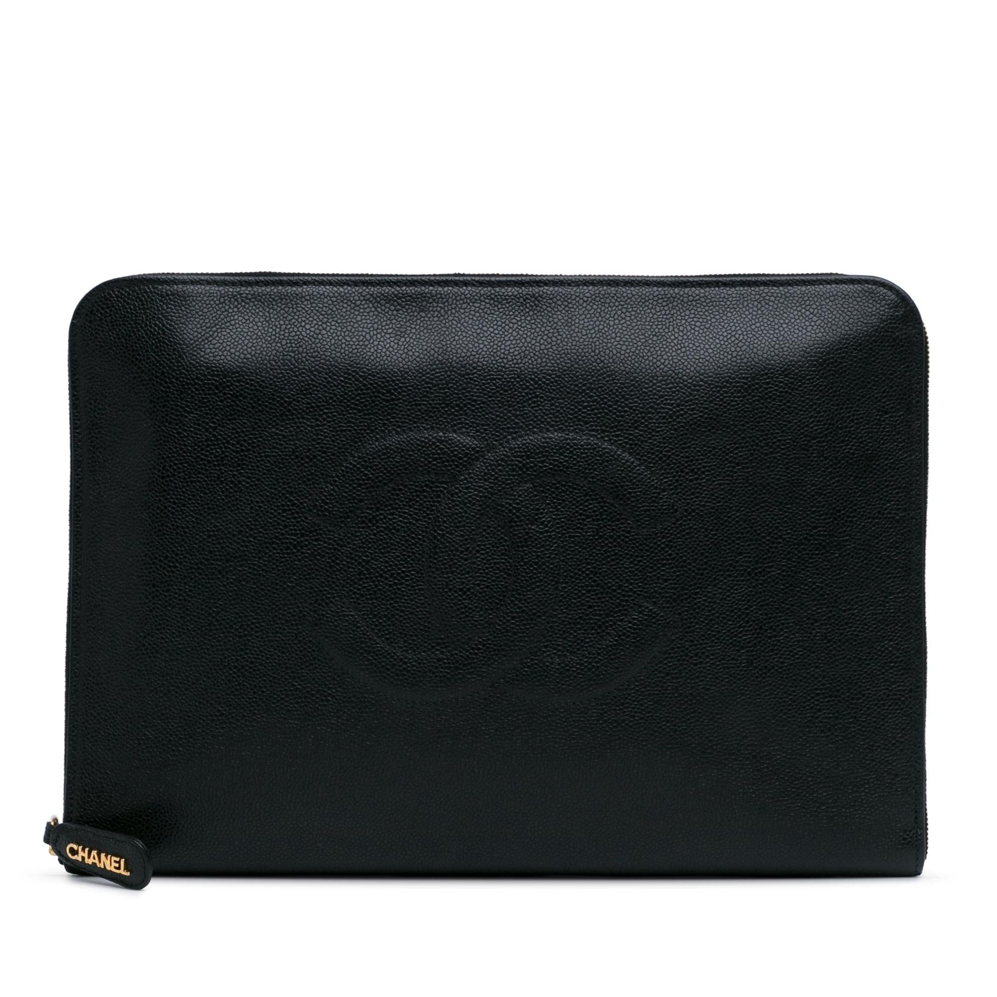Chanel CC Caviar Documents Portfolio SHG-wlh1nQ Clutch Bag
