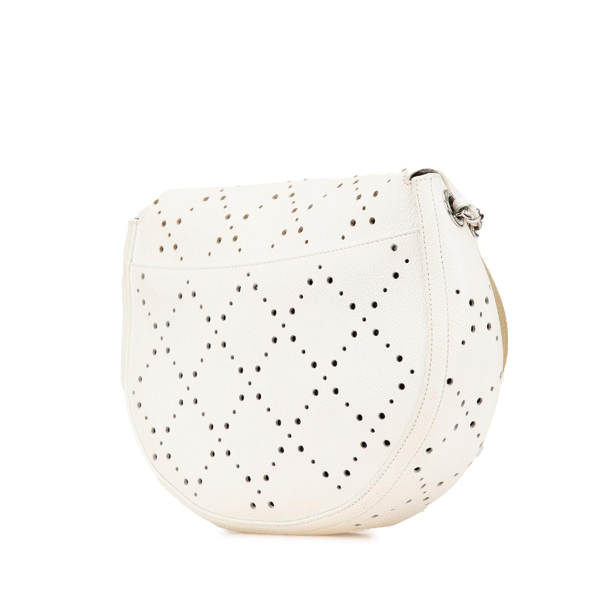 Chanel CC Caviar Perforated Messenger Flap Messenger Bag