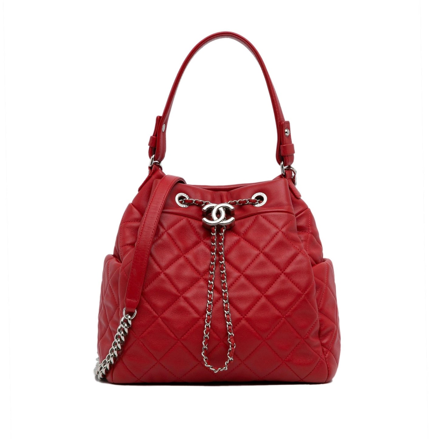 Chanel CC Chain Drawstring Bucket Bag 208227 Front 0 Parent