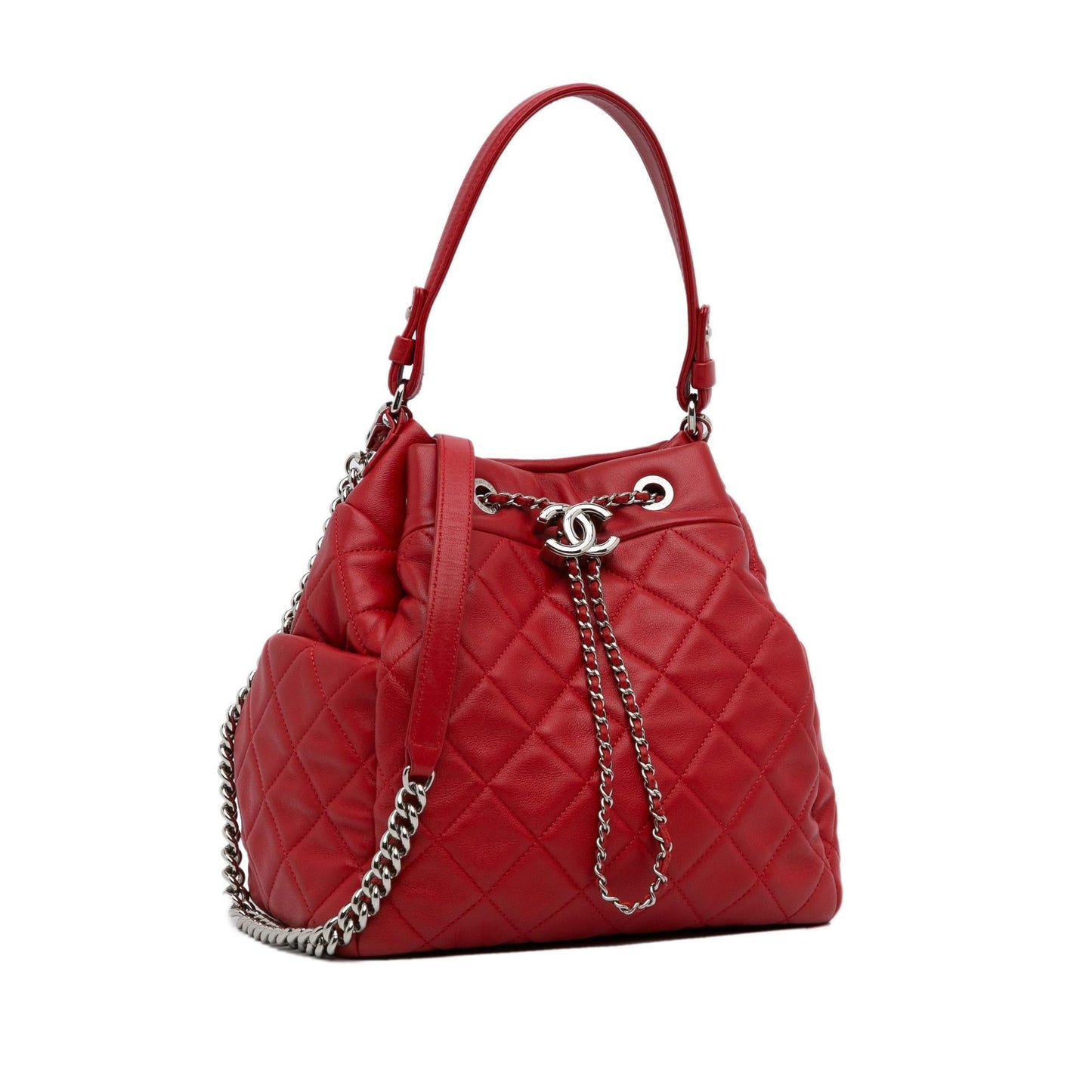 Chanel CC Chain Drawstring Bucket Bag 208227 Front 0 Parent