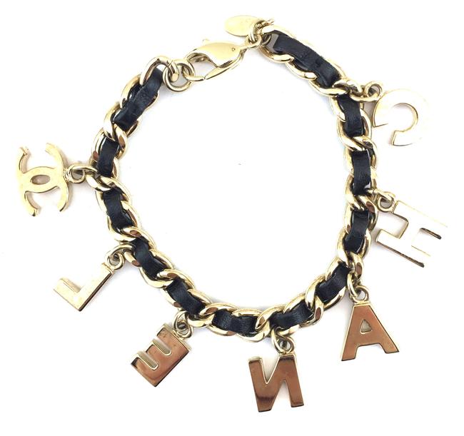 CHANEL CC LOGO LETTERING CHARM BRACELET