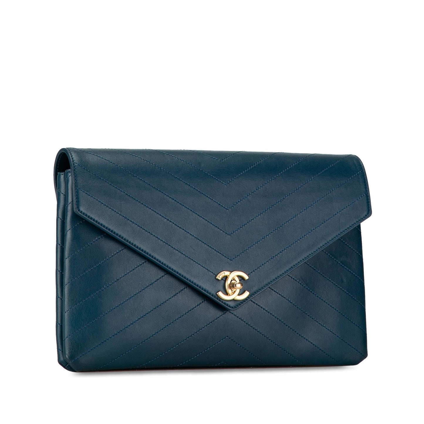 Chanel CC Chevron Calfskin Envelope SHG-Nah7n1 Clutch Bag