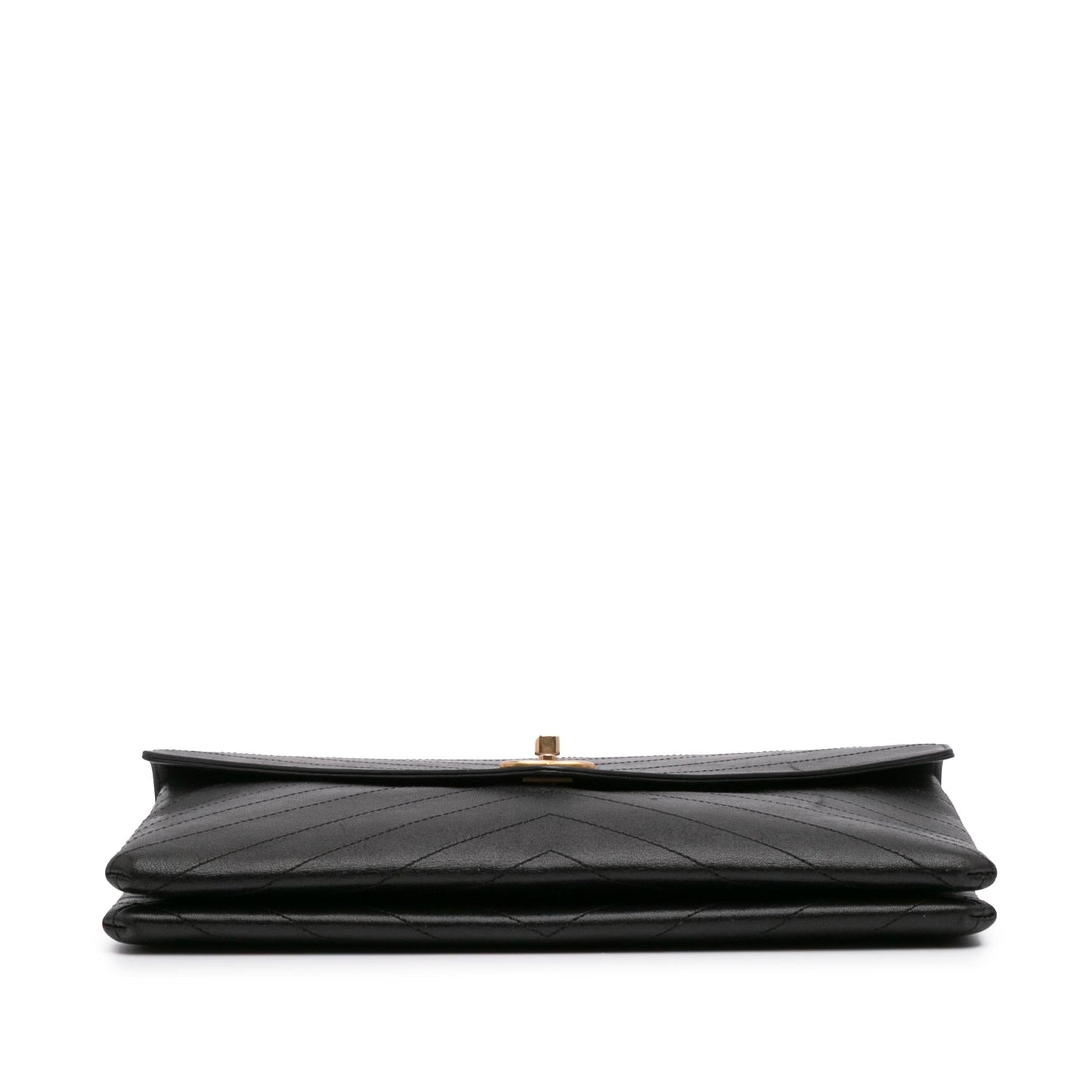Chanel CC Chevron Calfskin Envelope Clutch Bag
