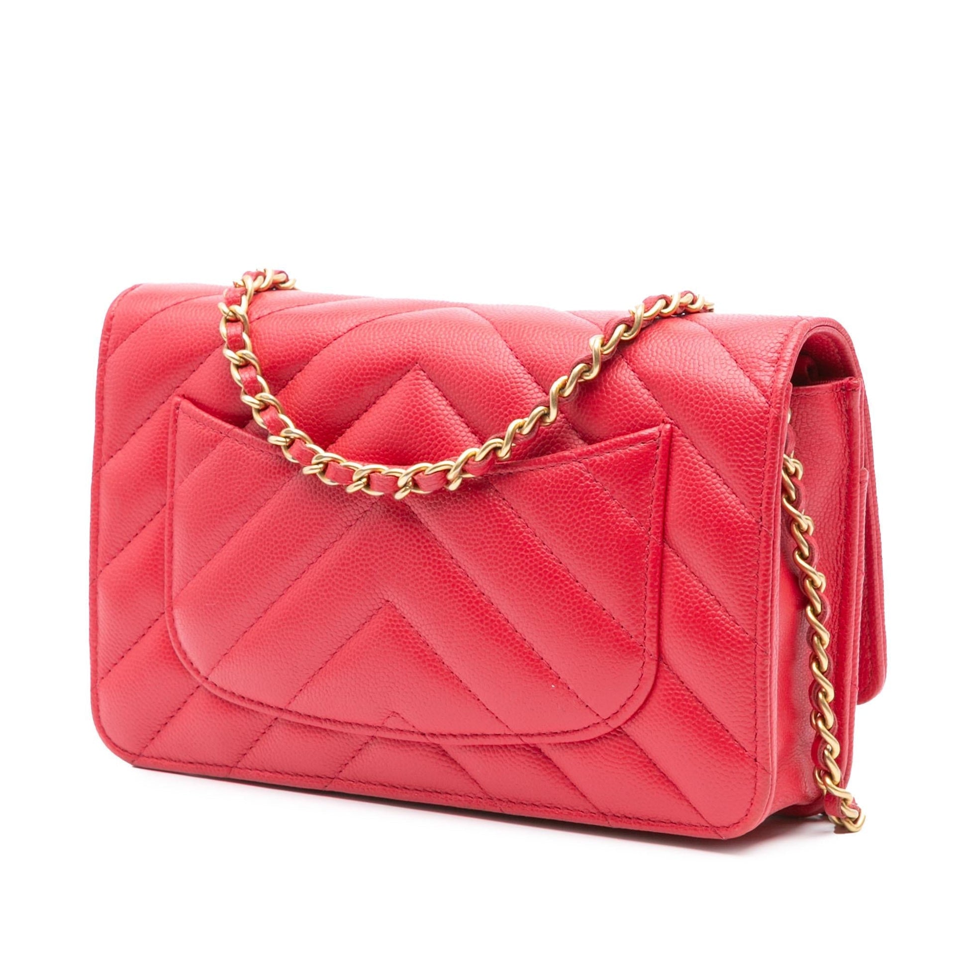 Chanel CC Chevron Caviar Ancient Greek Charms Key Chain