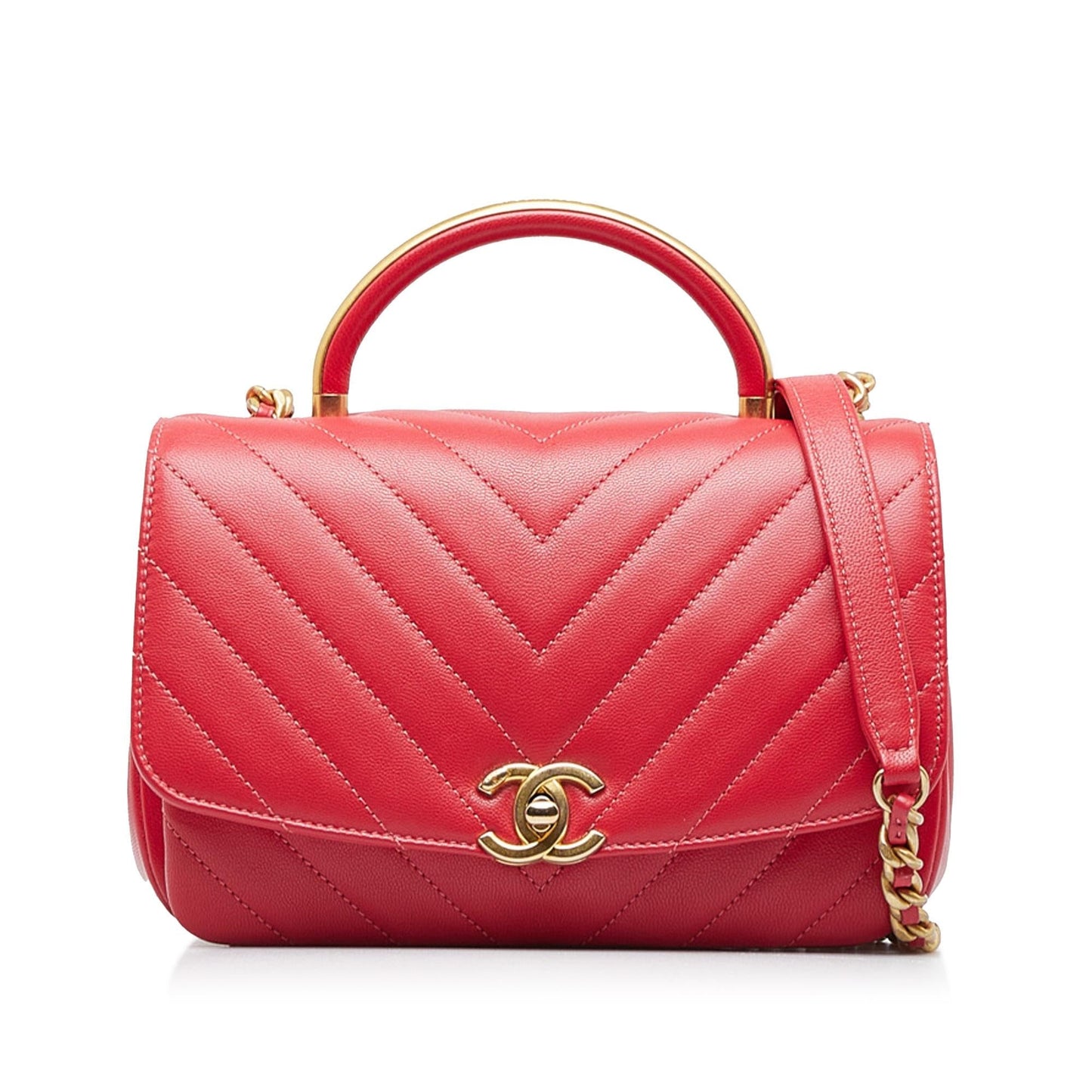 Chanel CC Chevron Flap Satchel SHG-6gfEUs Satchel Bag