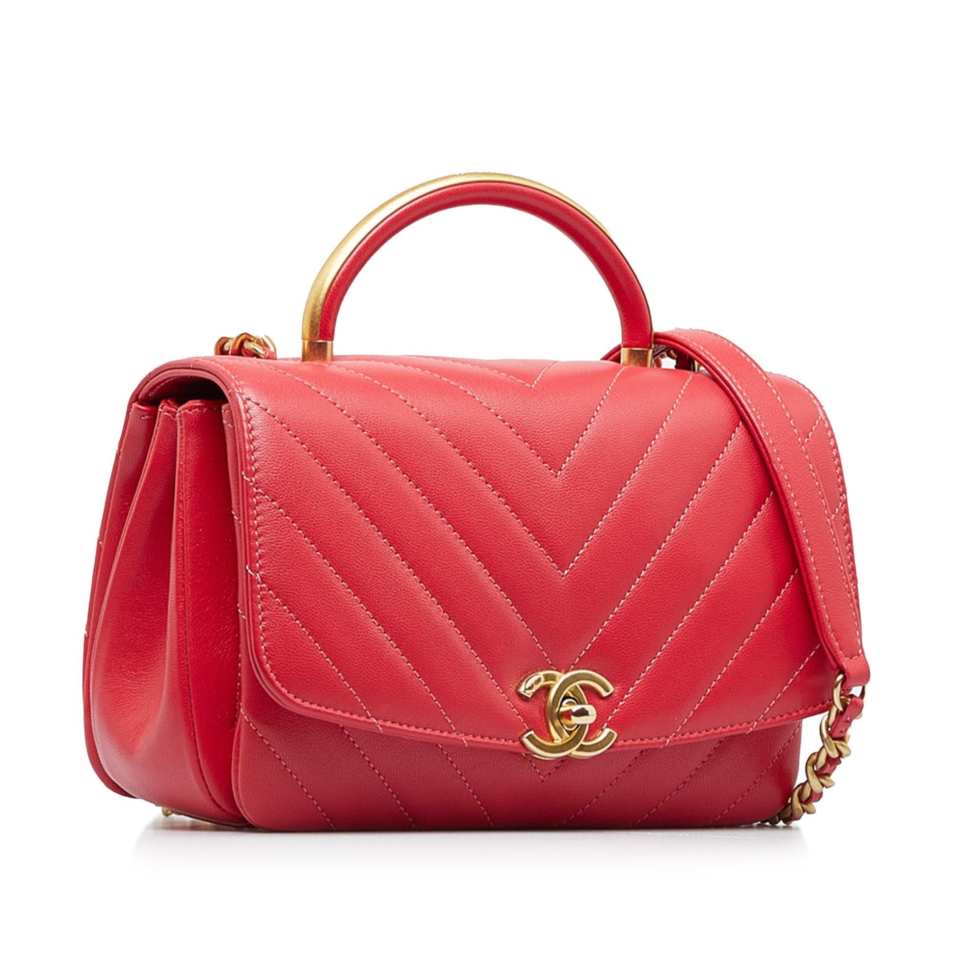 Chanel CC Chevron Flap Satchel SHG-6gfEUs Satchel Bag